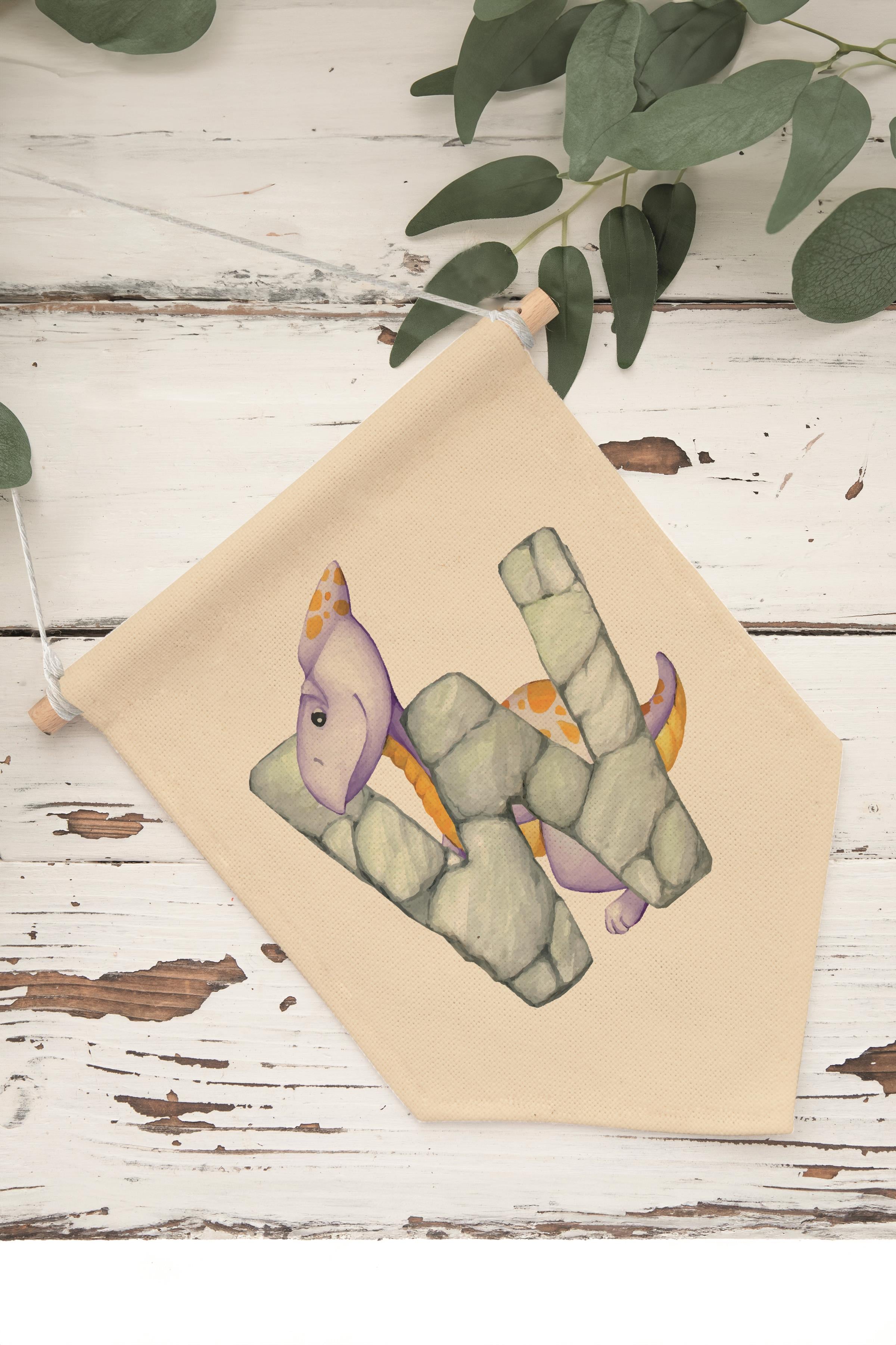 Çocuk Odası Dekor, Duvar Süsü, Ahşap Bebek Odası Dekor, Canvas Flama, Safari ve Hayvanlı W Harfi