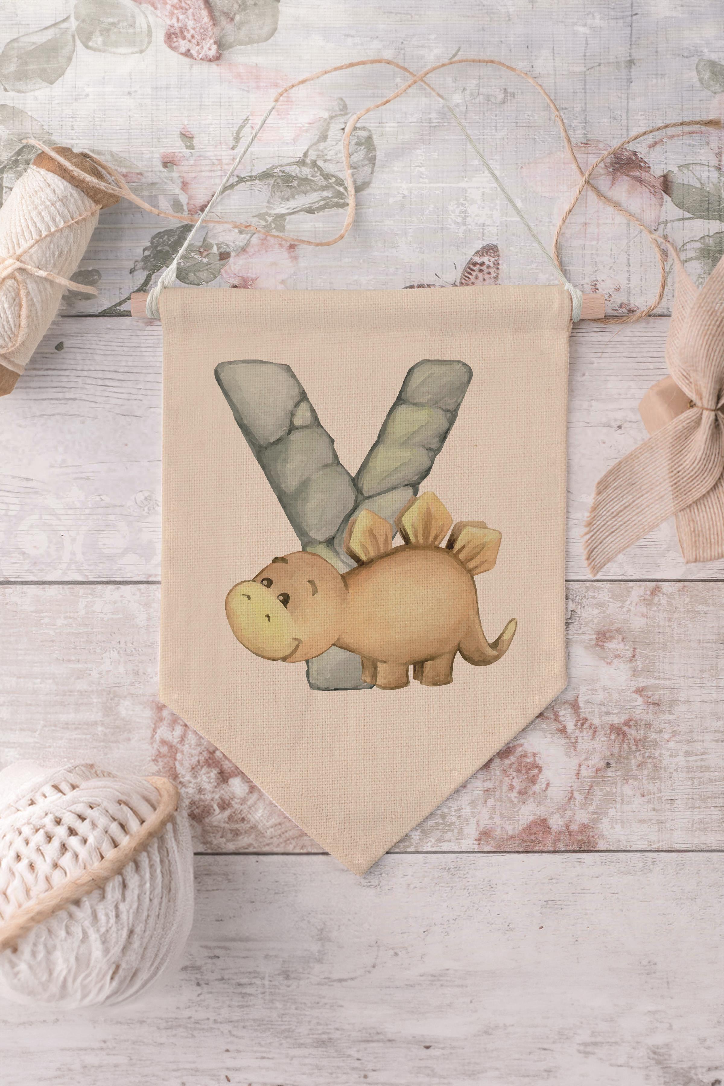 Çocuk Odası Dekor, Duvar Süsü, Ahşap Bebek Odası Dekor, Canvas Flama, Safari ve Hayvanlı Y Harfi