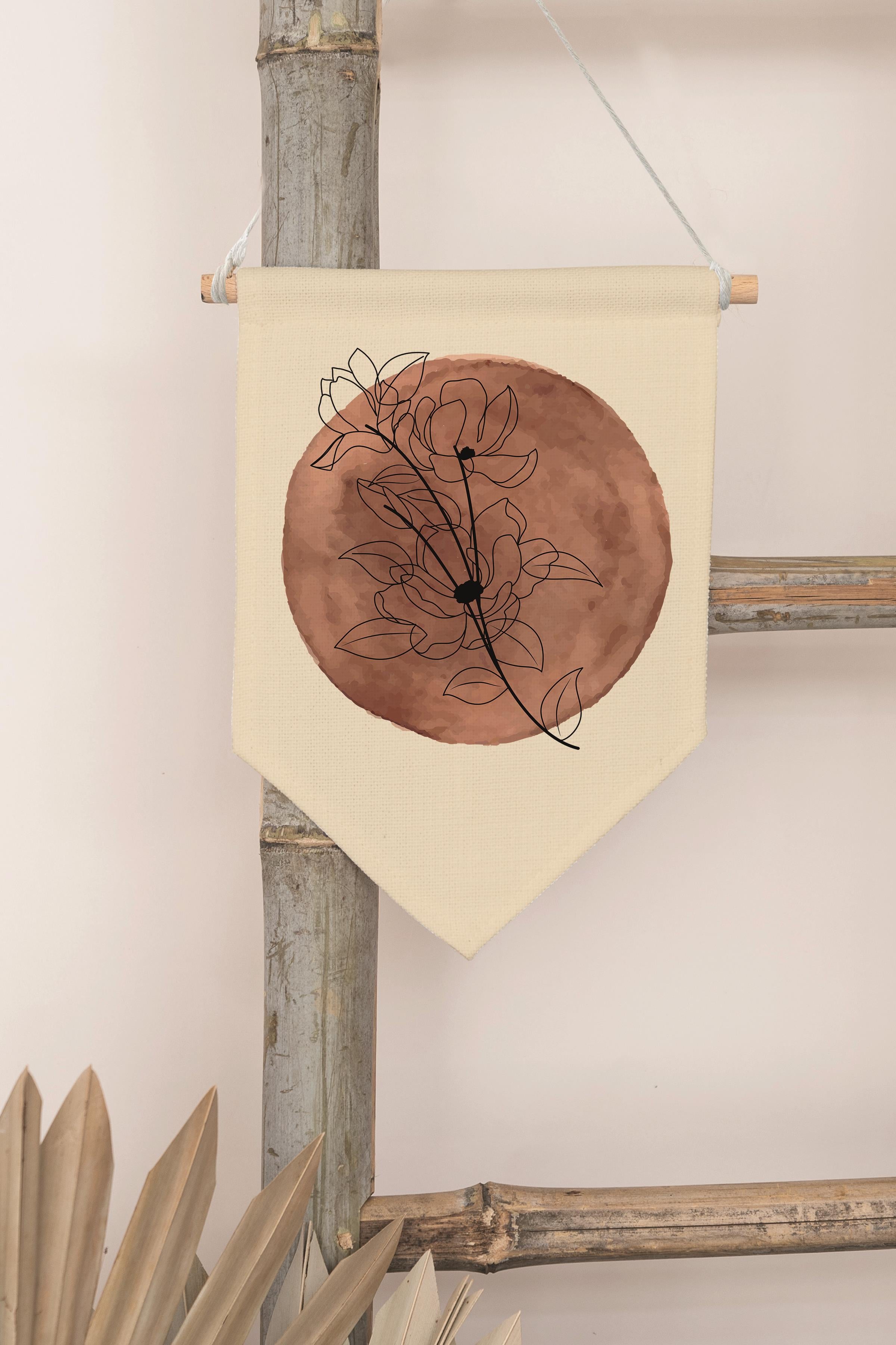 Çocuk Odası Dekor, Duvar Süsü, Ahşap Bebek Odası Dekor, Canvas Flama, Suluboya Güneş - Sarı