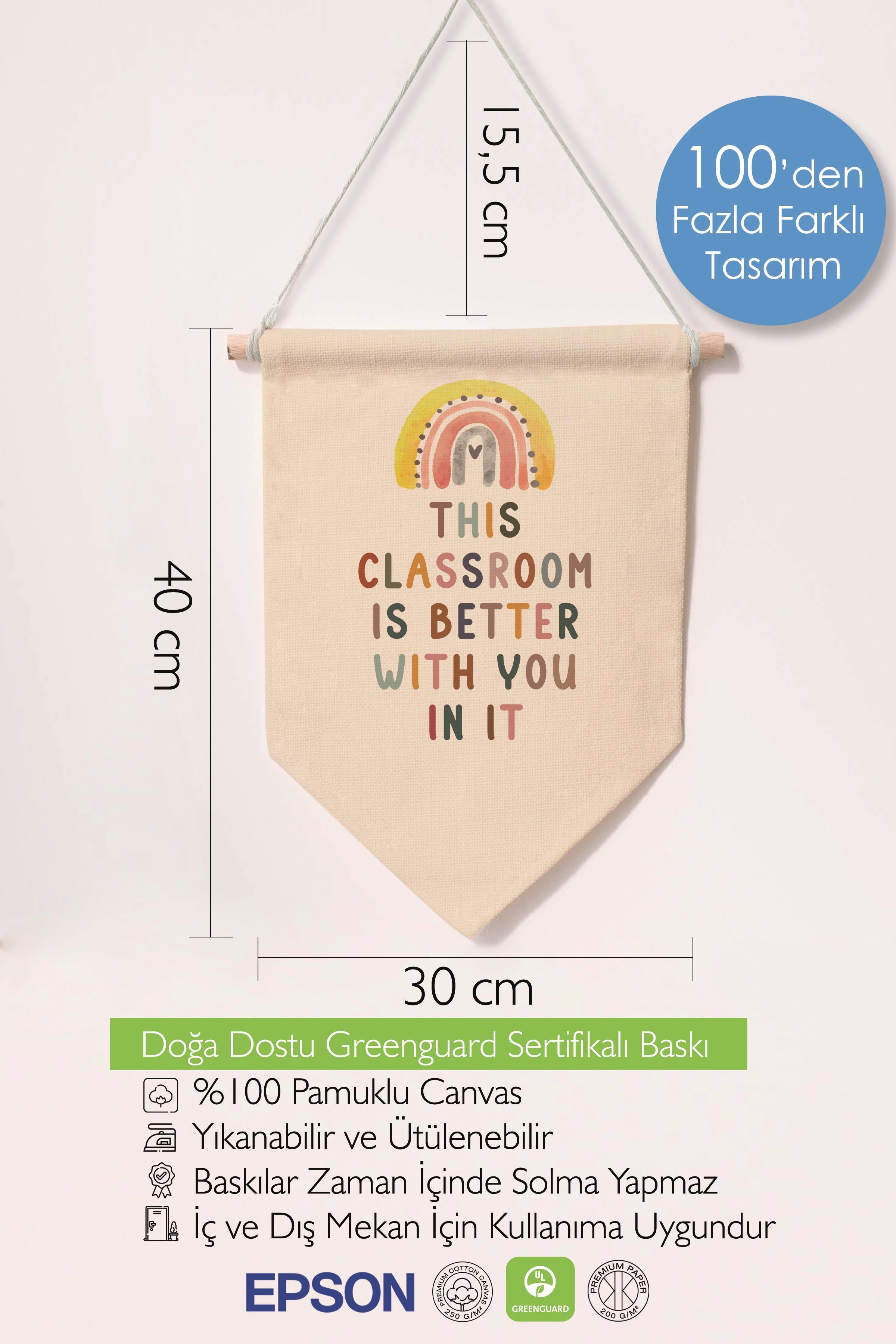 Çocuk Odası Dekor, Duvar Süsü, Ahşap Bebek Odası Dekor, Canvas Flama, This Classroom Is ...