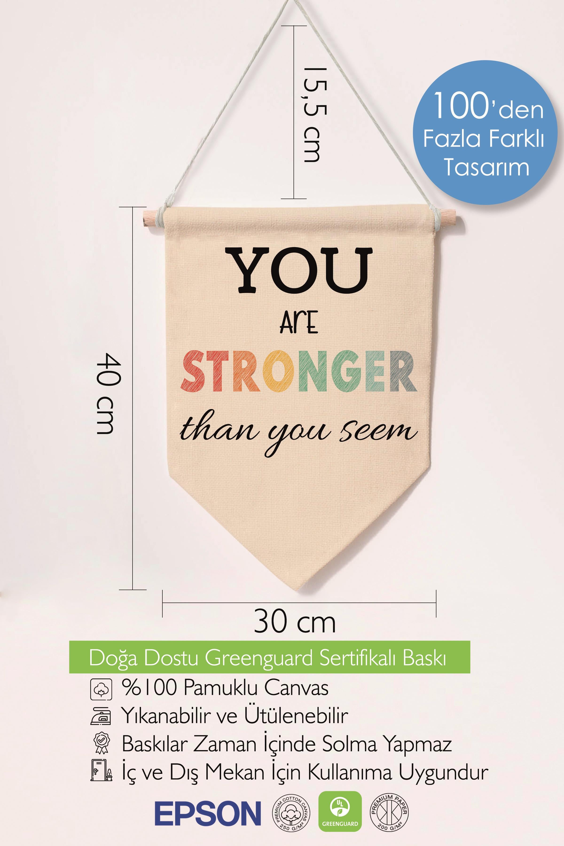 Çocuk Odası Dekor, Duvar Süsü, Ahşap Bebek Odası Dekor, Canvas Flama, You are Stronger - Renkli