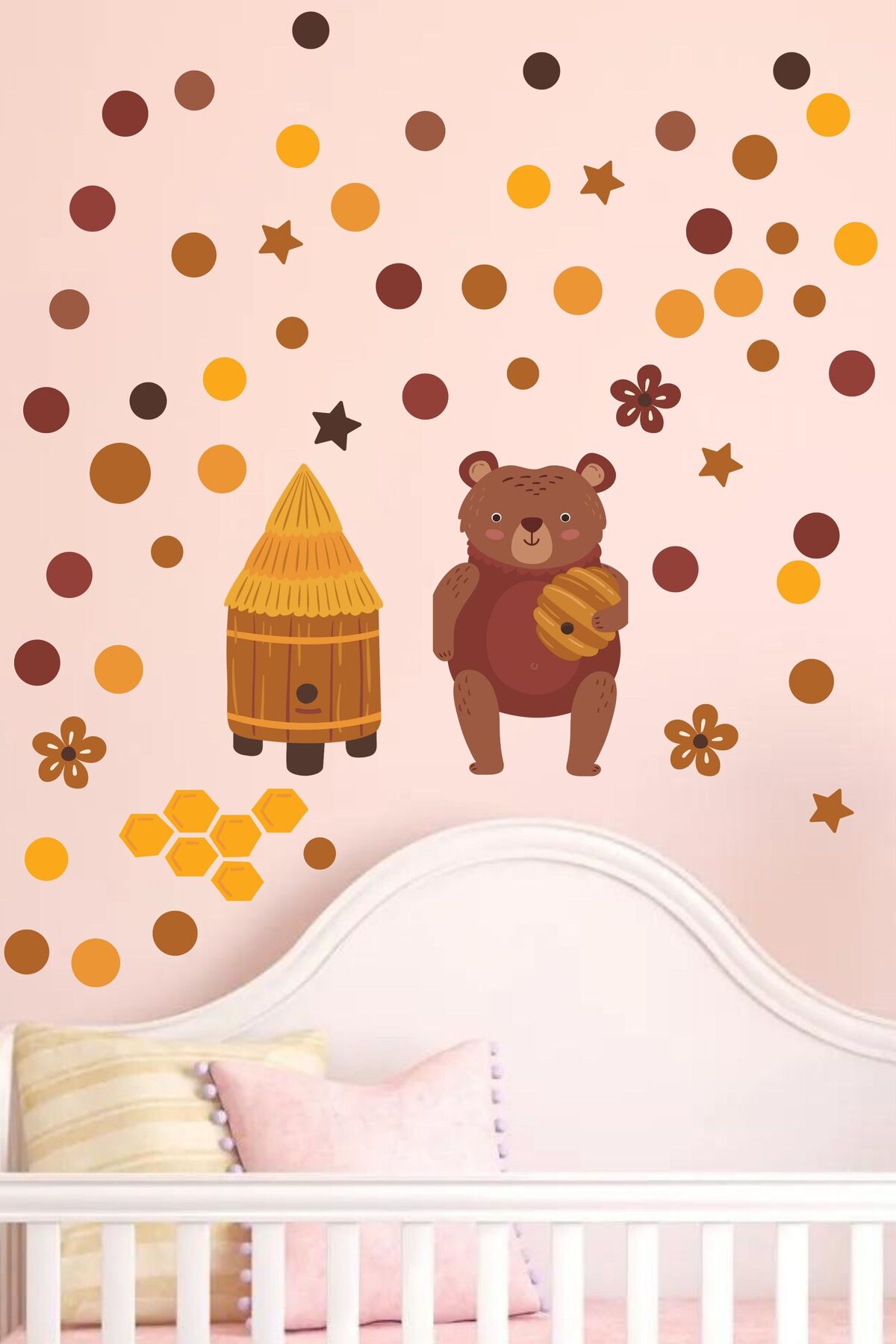 Çocuk Odası Sticker Seti, Kahverengi Kapı için Boy Cetveli Duvar Dekoru, Çocuk Odası Duvar Stickerı