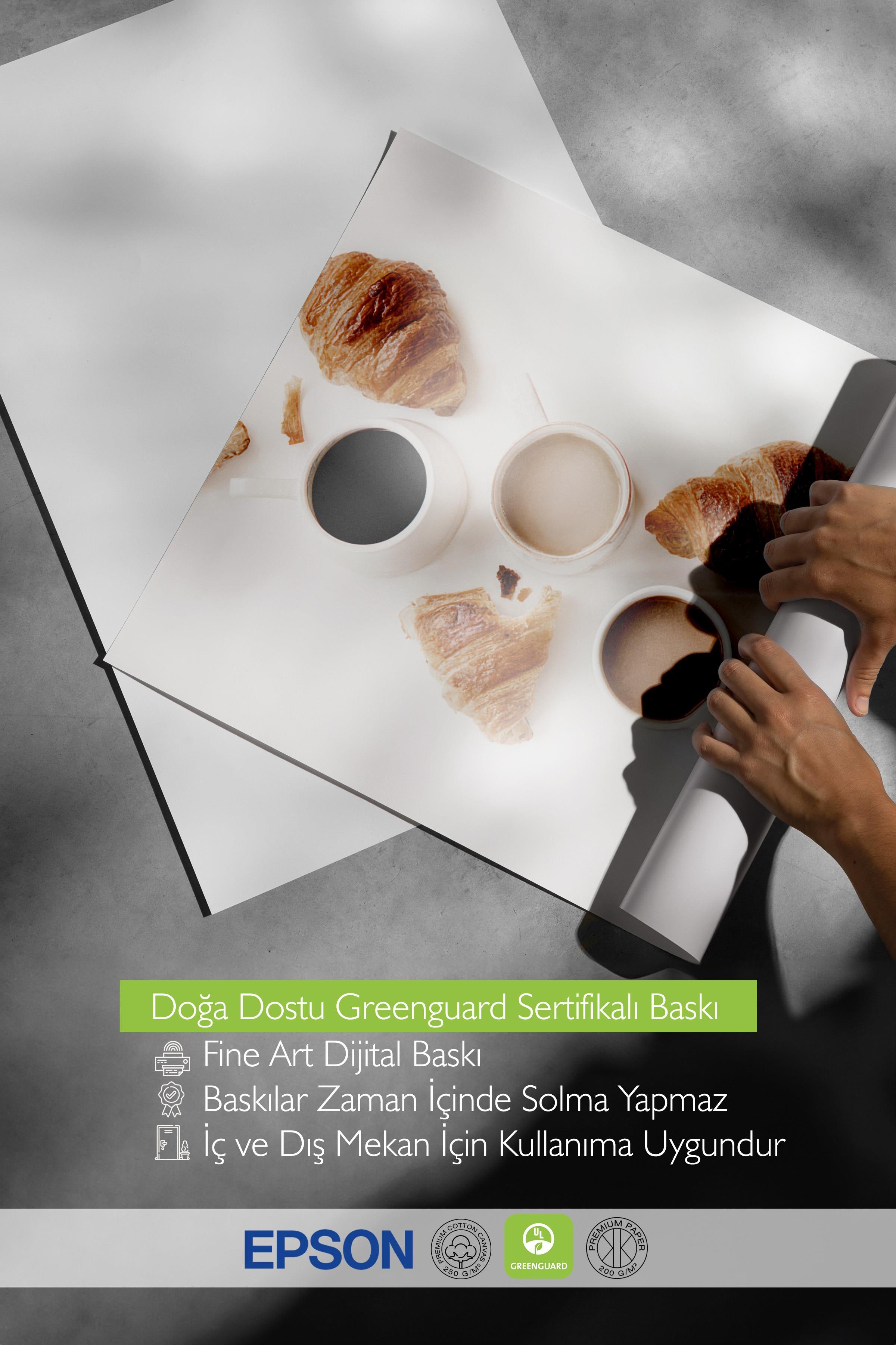 Coffee and Croissants Poster, Yatay Duvar Tablosu Comfort Serisi NO:108560
