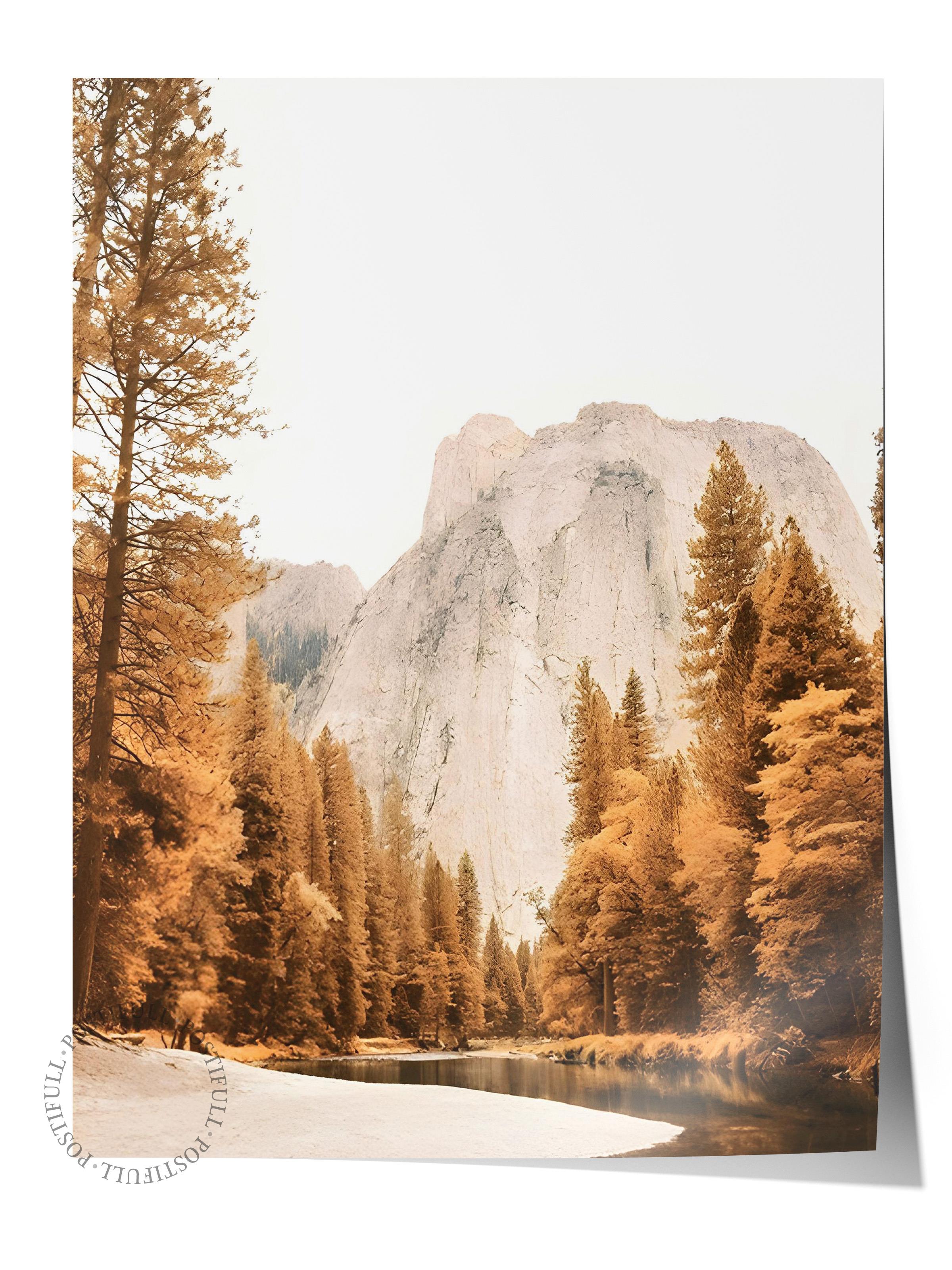 Colourful Yosemite Poster, Çerçevesiz Duvar Posteri, Dikey Duvar Tablosu Comfort Serisi NO:108346
