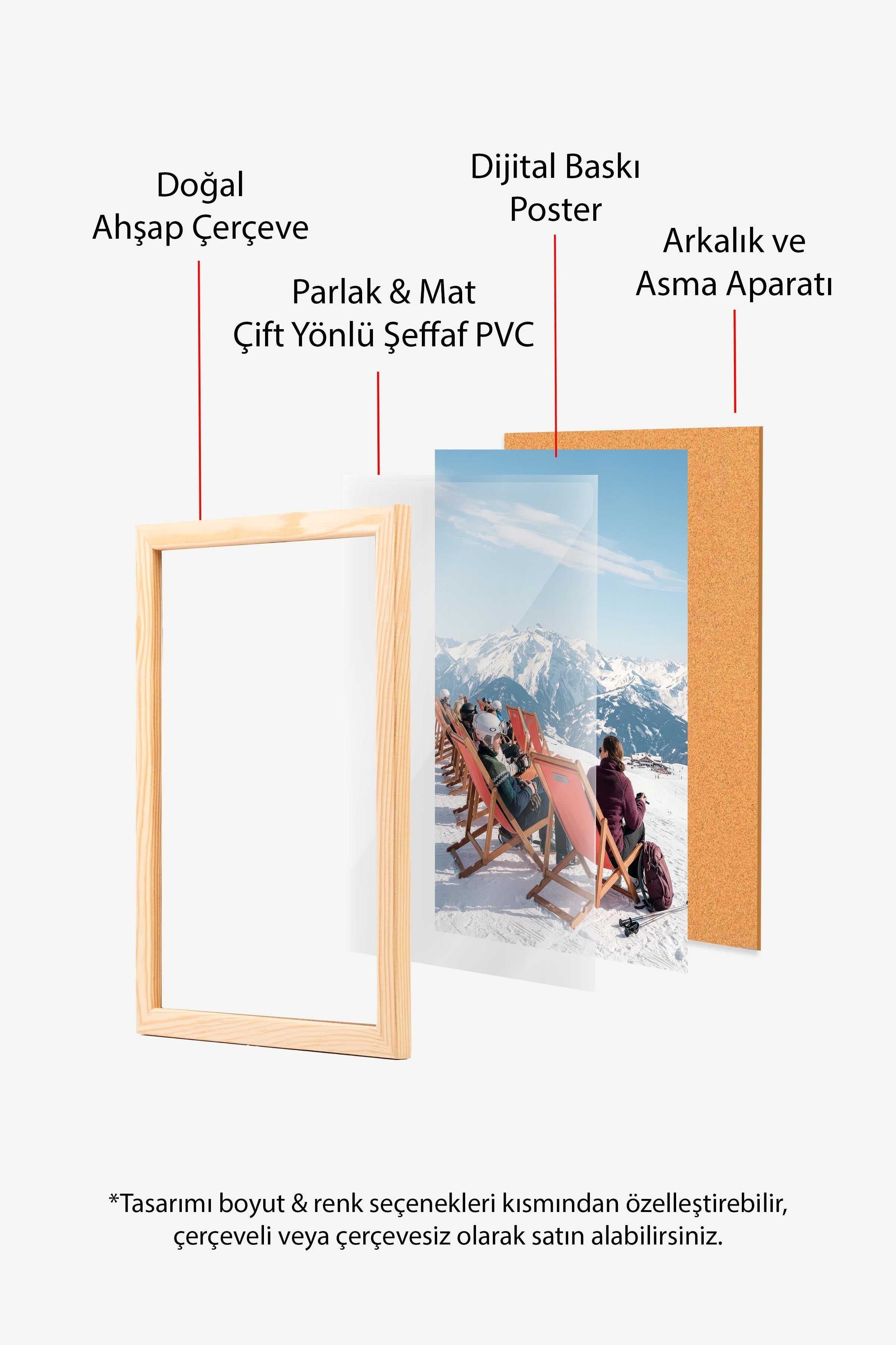 Dağ Manzarası Posteri, Ahşap Çerçeveli Poster, Old Money Serisi, NO:113182
