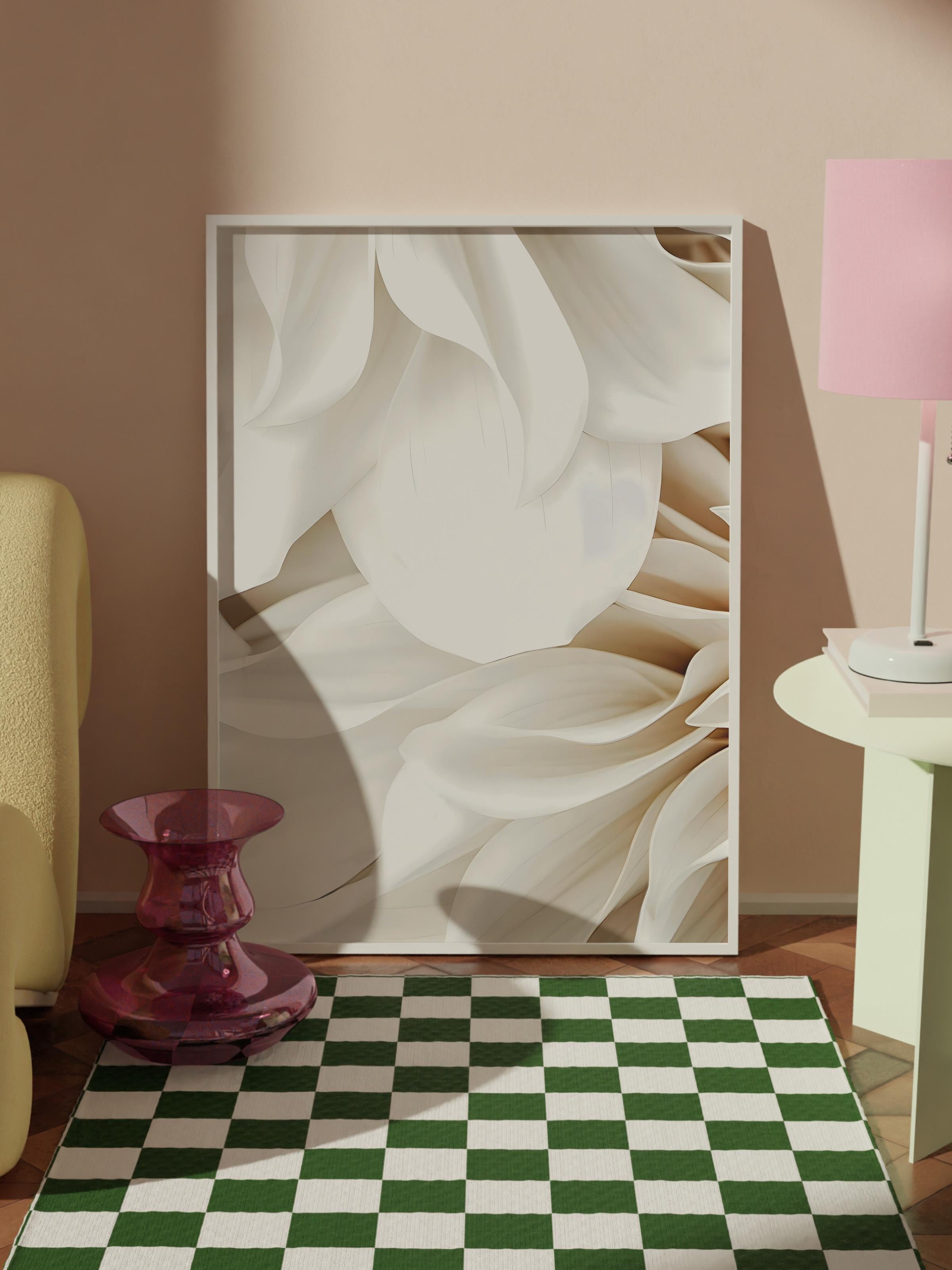 Dahlia Dream Çerçeveli Tablo, Beyaz Çerçeve ve Poster, Dikey Duvar Tablosu Comfort Serisi NO:108415