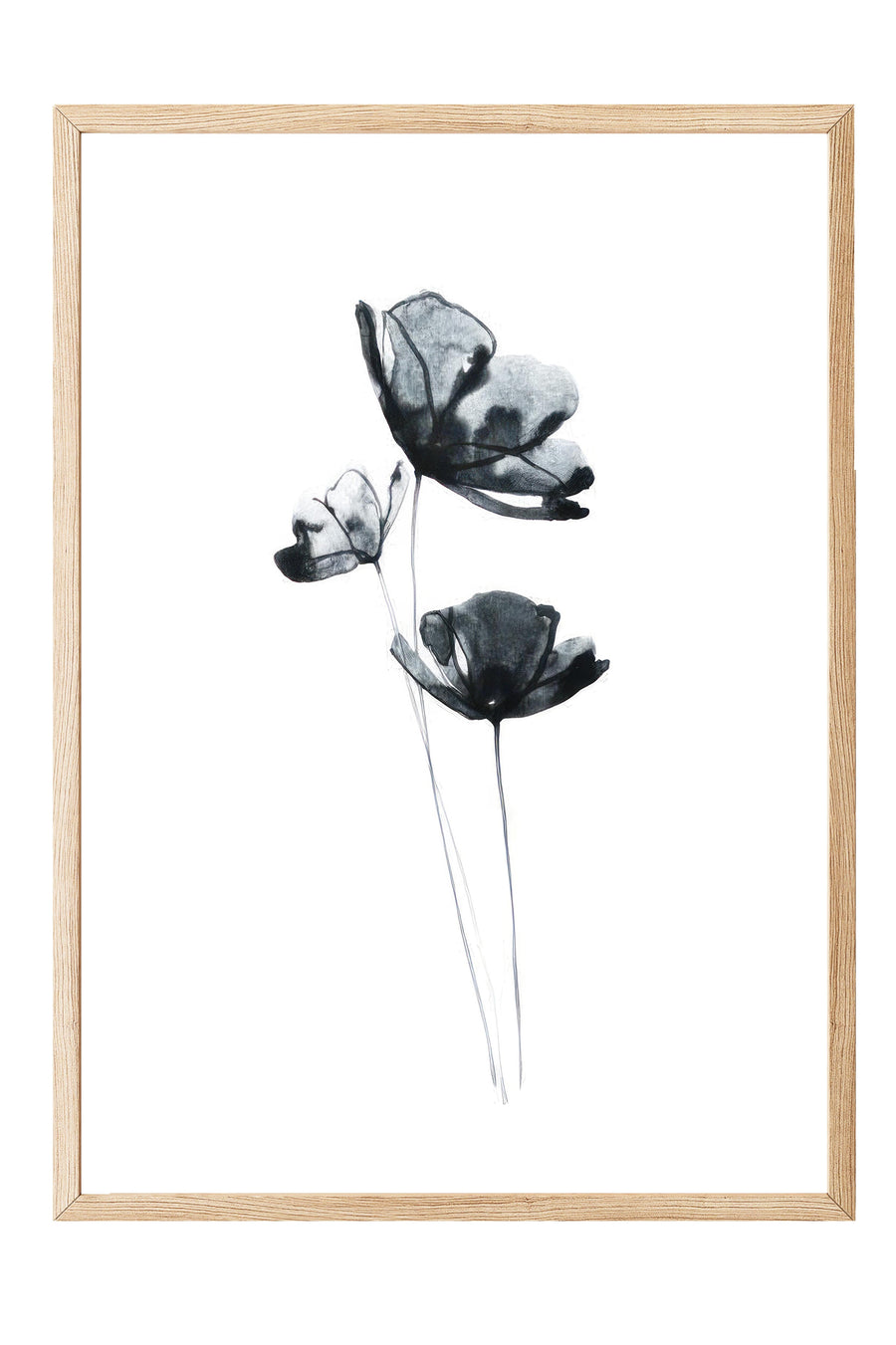 Soyut Çiçekler Poster – Ahşap Çerçeveli Tablo