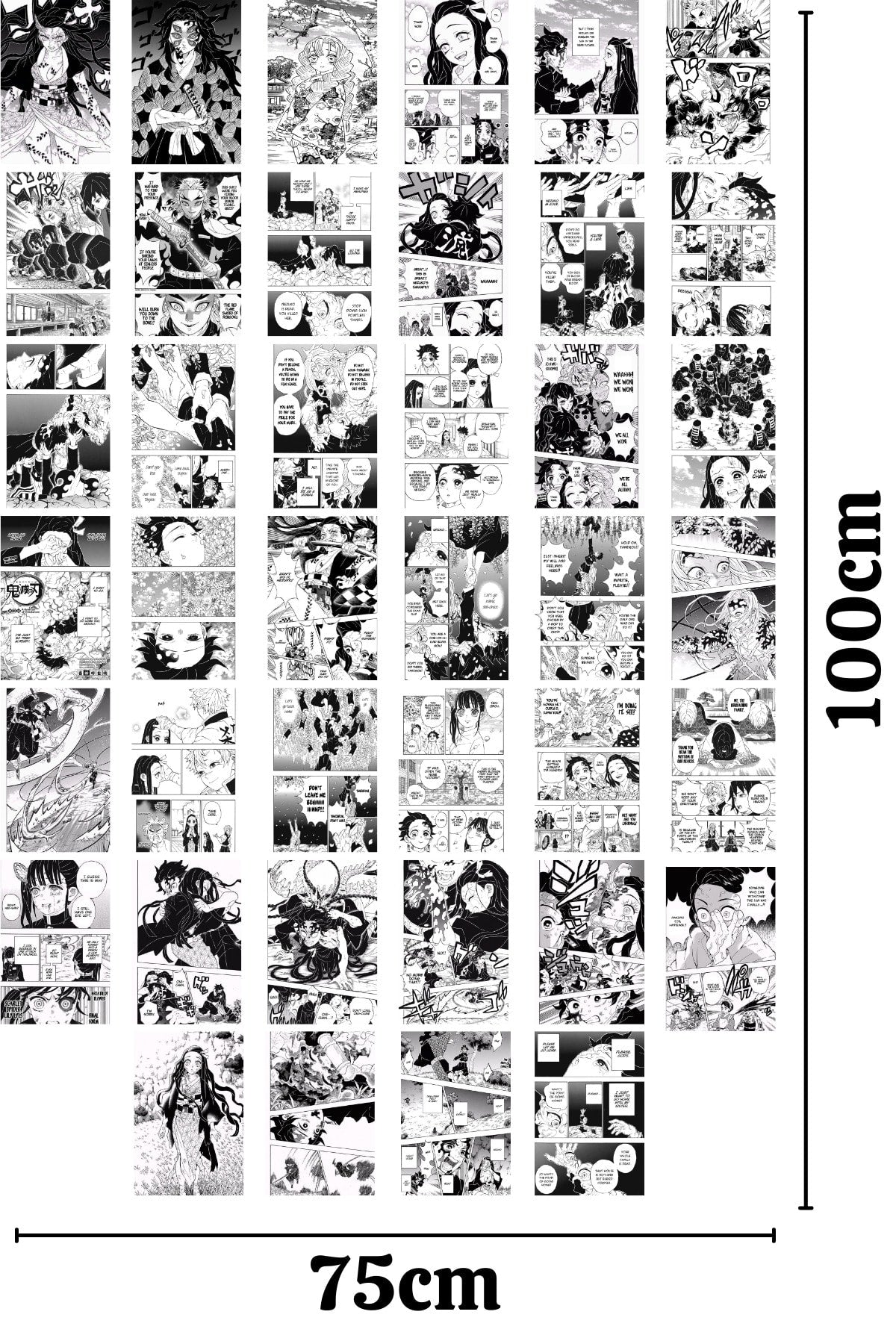 Demon Slayer Poster Kolaj Seti, Arkası Yapışkanlı 40 Adet, Poster Seti, Manga,anime Poster Seti