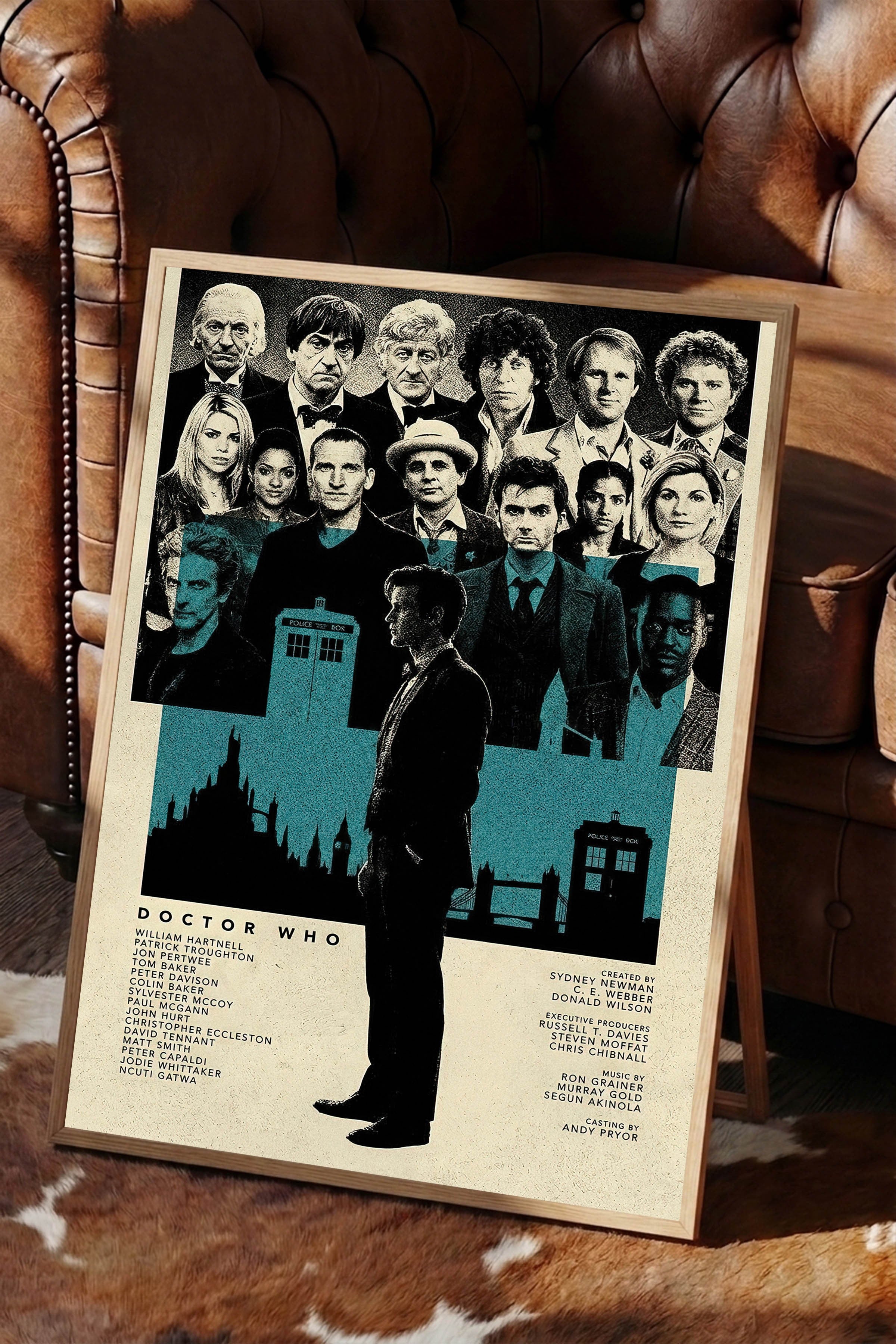 Doctor Who Ahşap Çerçeveli Poster, Sinema ve Dizi Tablo, Film Dizi Afişleri NO:112800