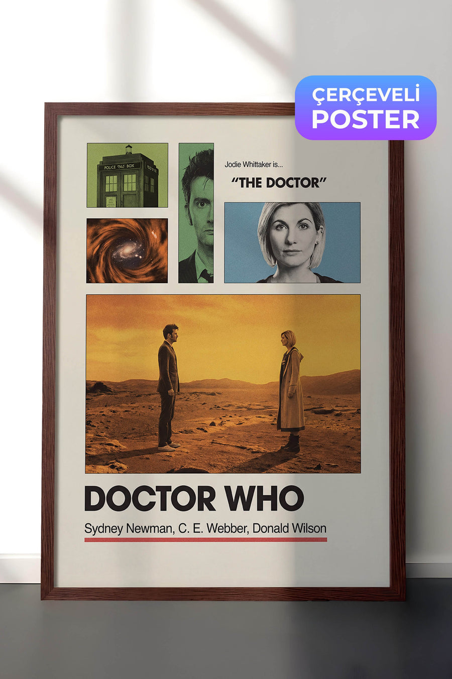 Doctor Who Kahverengi Çerçeveli Poster, Sinema ve Dizi Tablo, Film Dizi Afişleri NO:112929