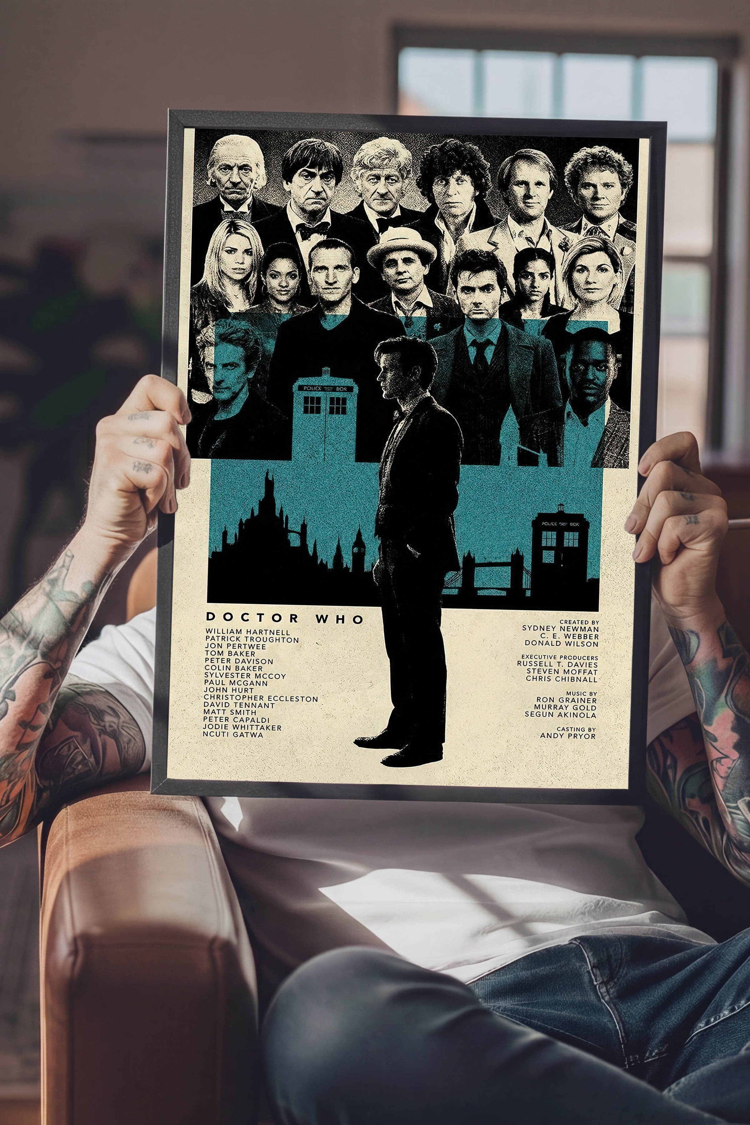 Doctor Who Siyah Çerçeveli Poster, Sinema ve Dizi Tablo, Film Dizi Afişleri NO:112800