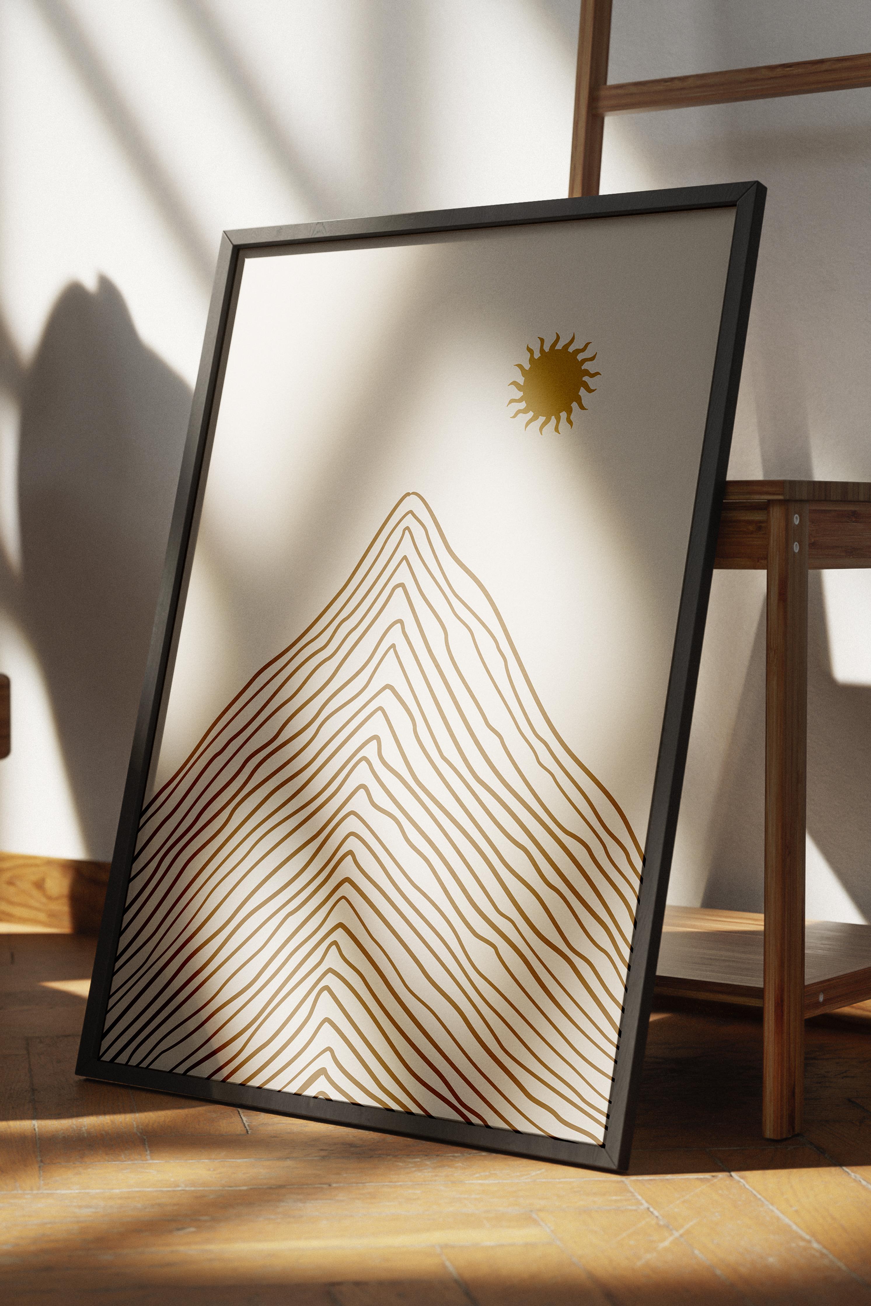 Doğal Tonlar Boho Duvar Dekoru, Çerçevesiz Poster, Çerçevesiz Duvar Tablosu - Fine Art Kağıt
