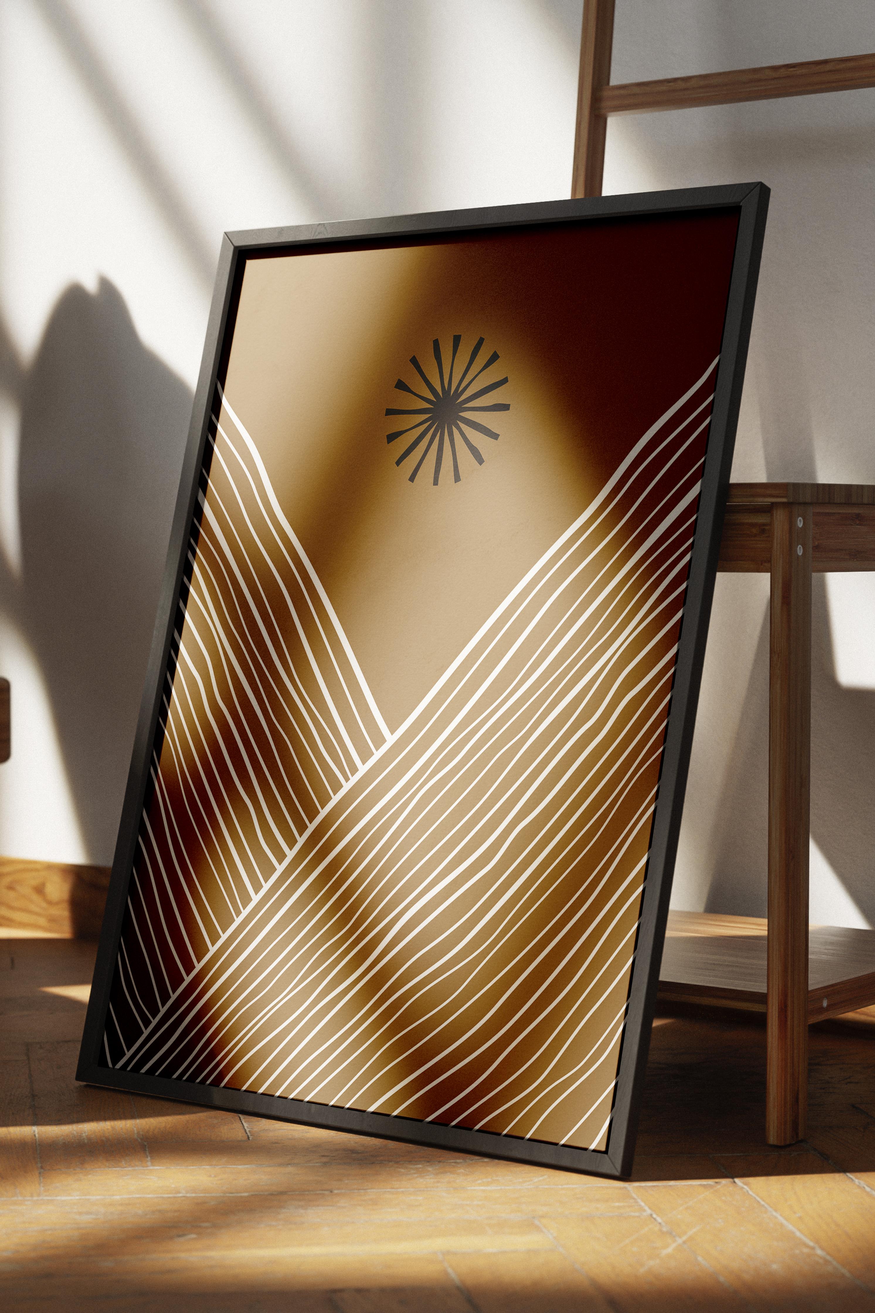 Doğal Tonlar Boho Duvar Dekoru, Çerçevesiz Poster, Çerçevesiz Duvar Tablosu - Fine Art Kağıt