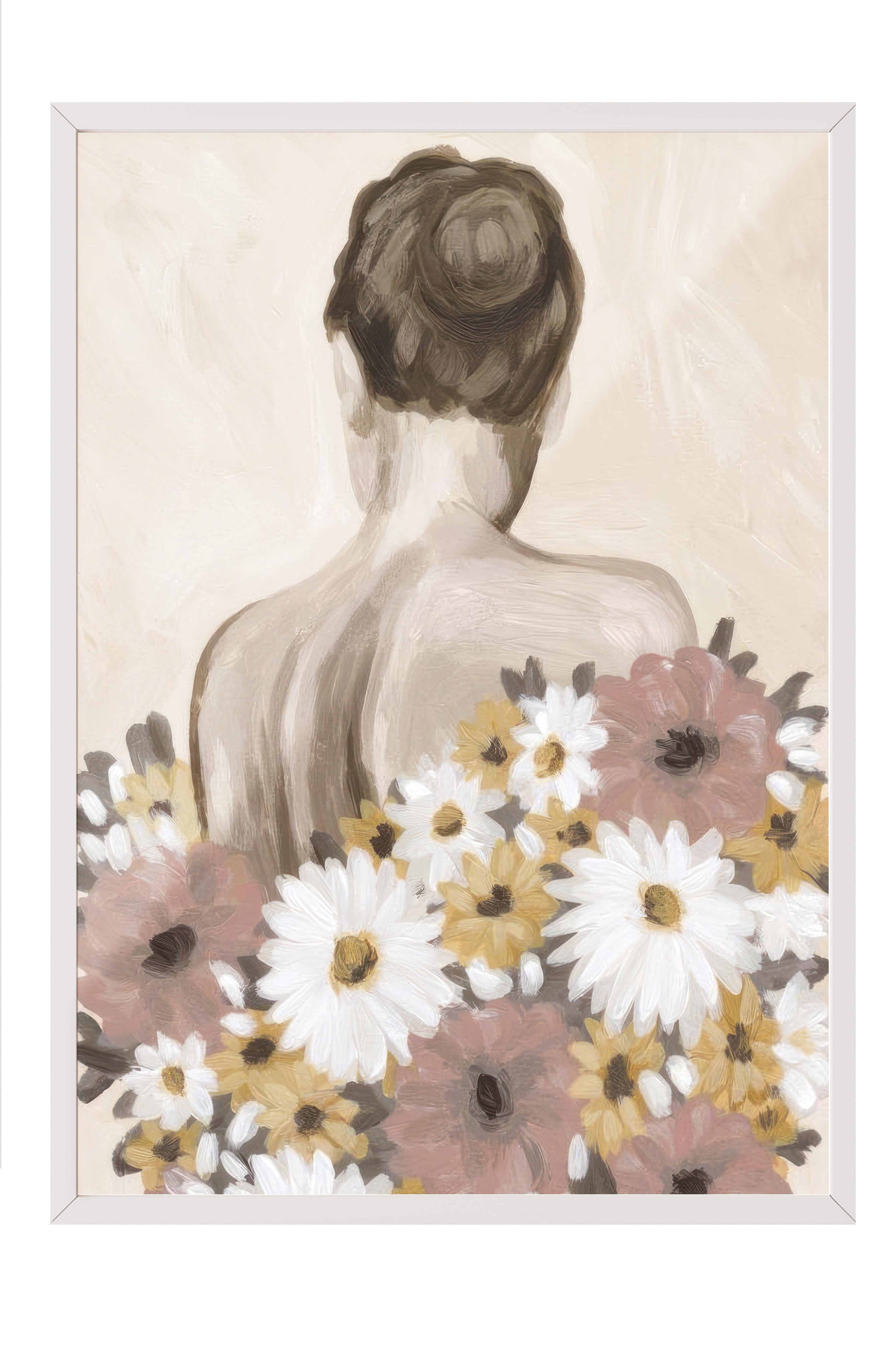 Dress of Flowers Çerçeveli Tablo, Beyaz Çerçeve ve Poster, Duvar Tablosu Comfort Serisi NO:108431