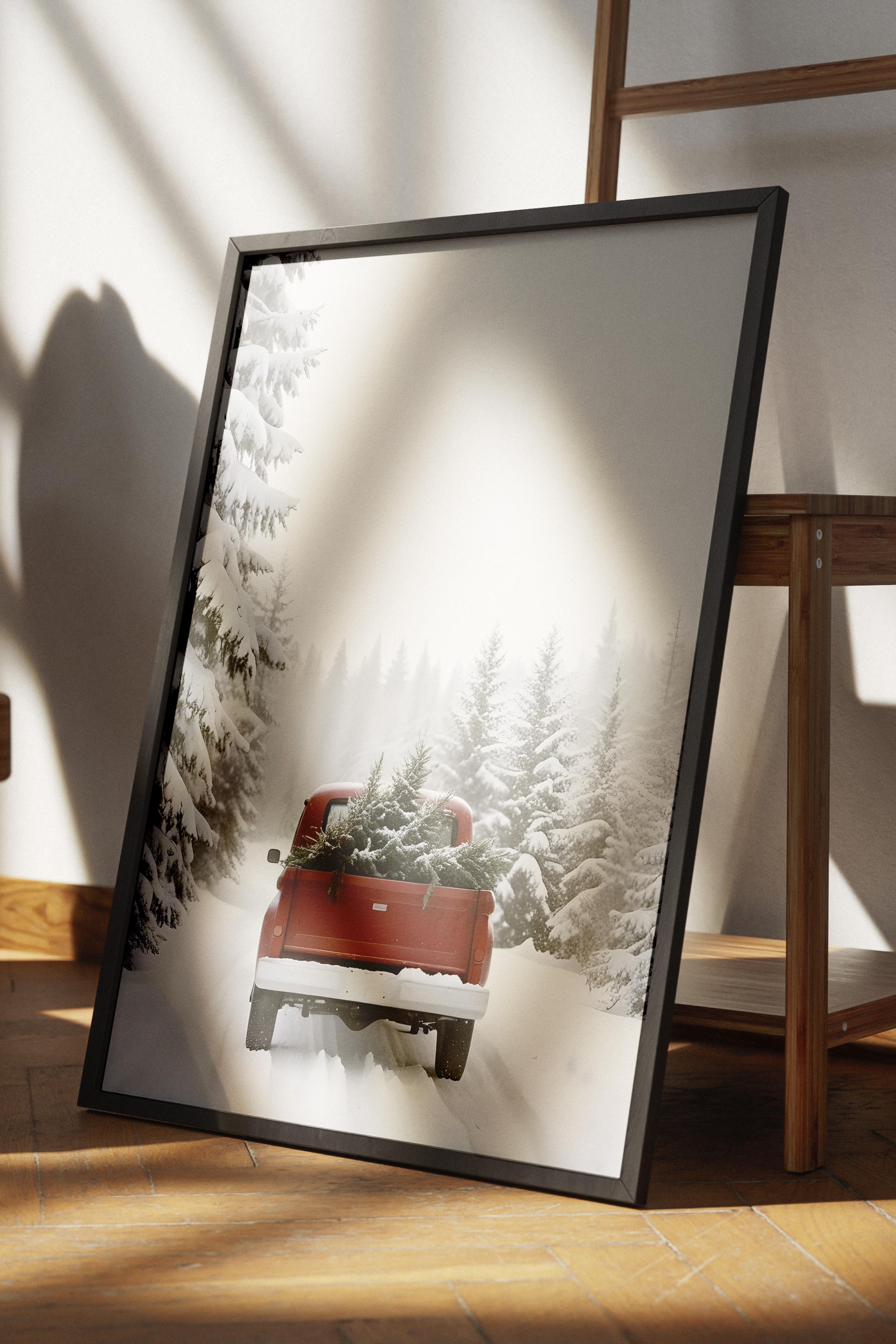 Driving Home for Christmas Yılbaşı Tablo, Duvar Tablosu Comfort Serisi NO:108475