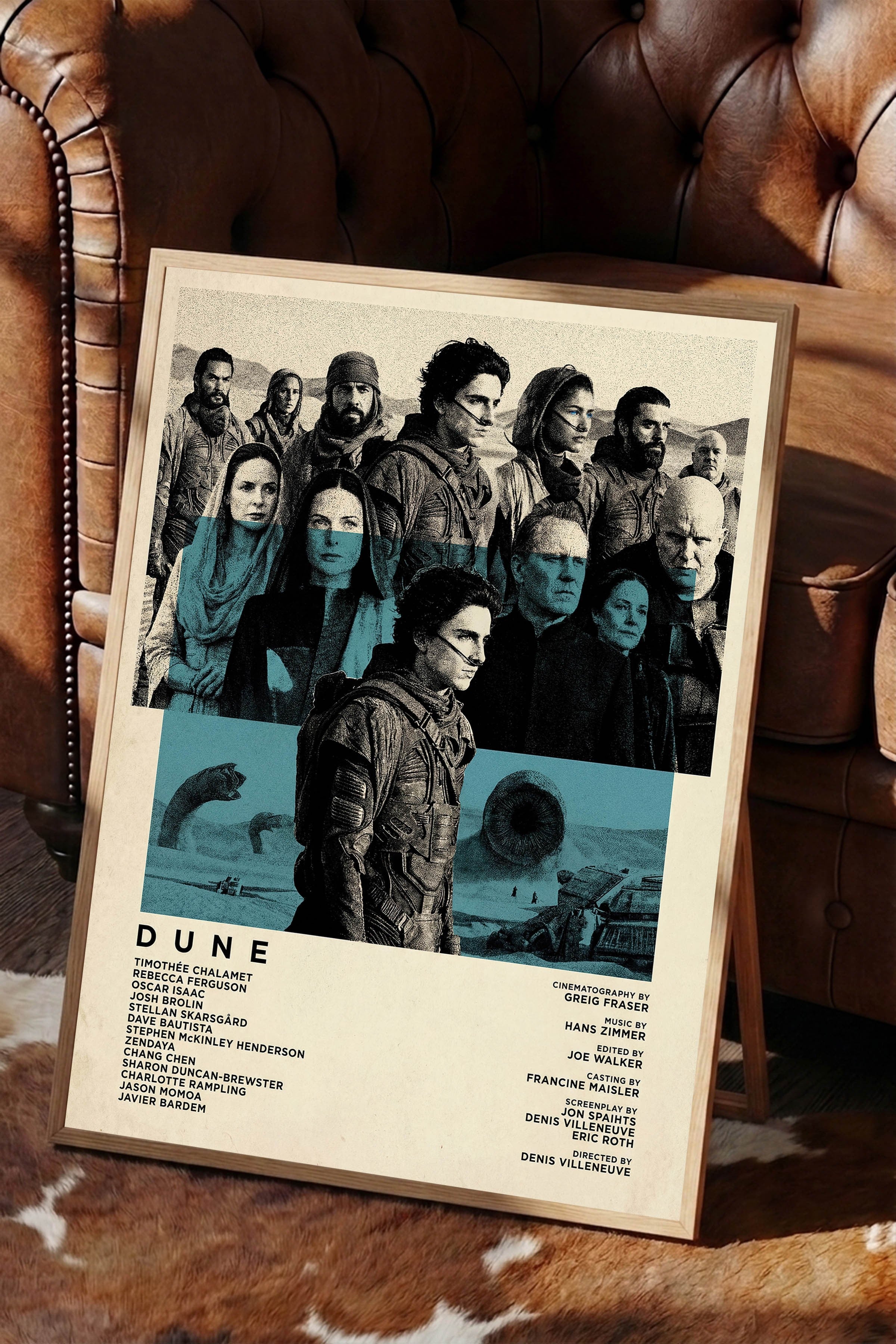 Dune Ahşap Çerçeveli Poster, Sinema ve Dizi Tablo, Film Dizi Afişleri NO:112817