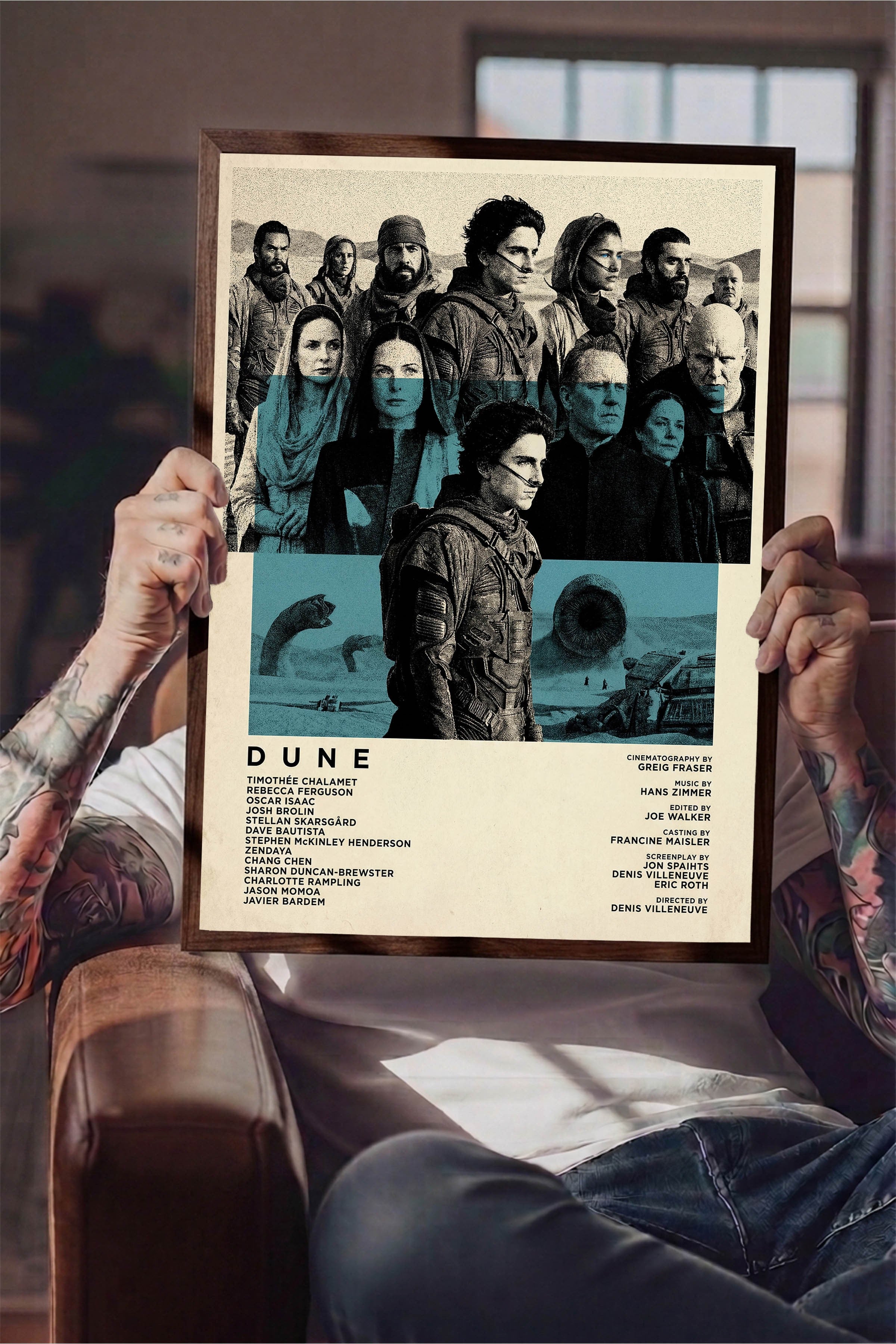 Dune Kahverengi Çerçeveli Poster, Sinema ve Dizi Tablo, Film Dizi Afişleri NO:112817