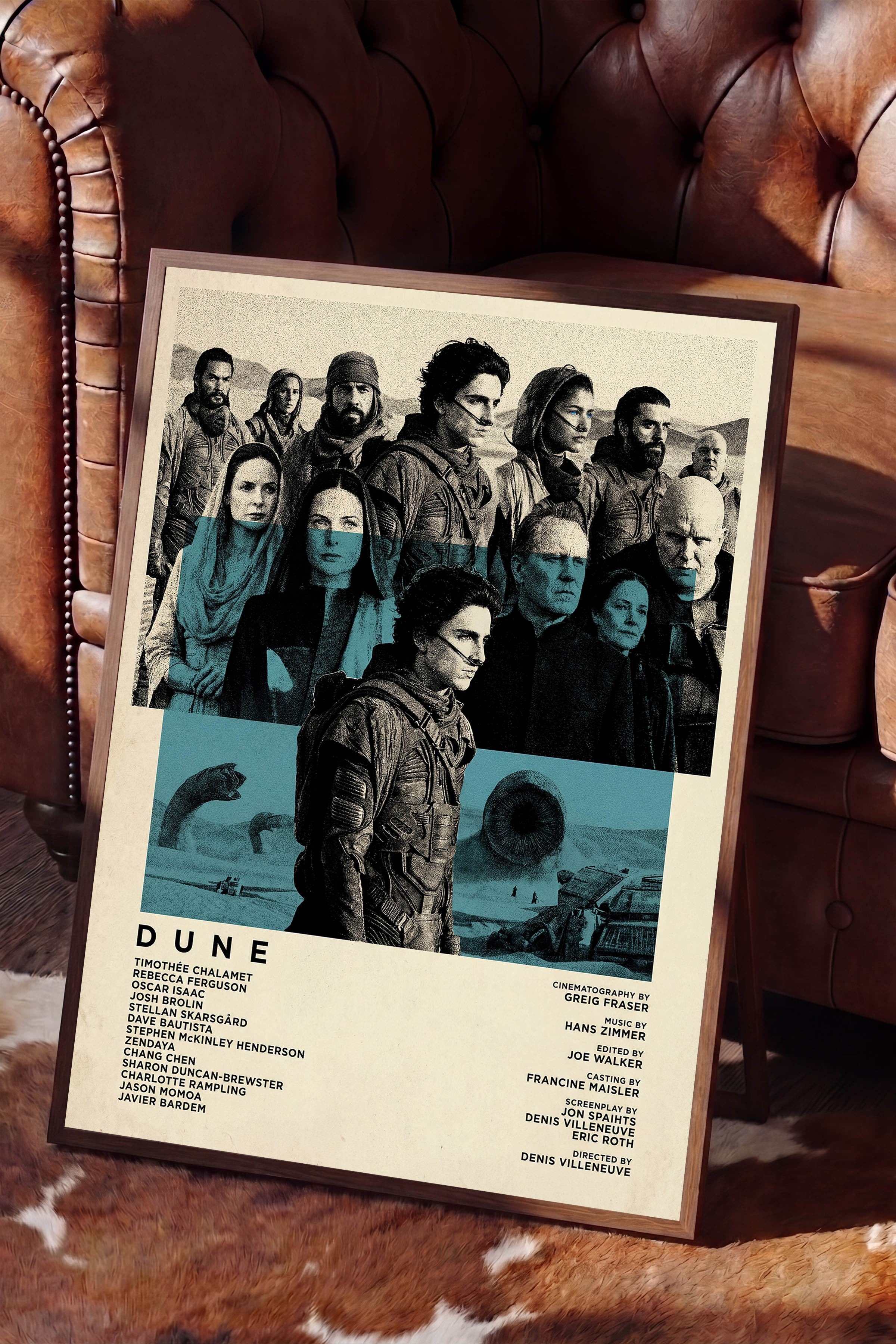 Dune Kahverengi Çerçeveli Poster, Sinema ve Dizi Tablo, Film Dizi Afişleri NO:112817