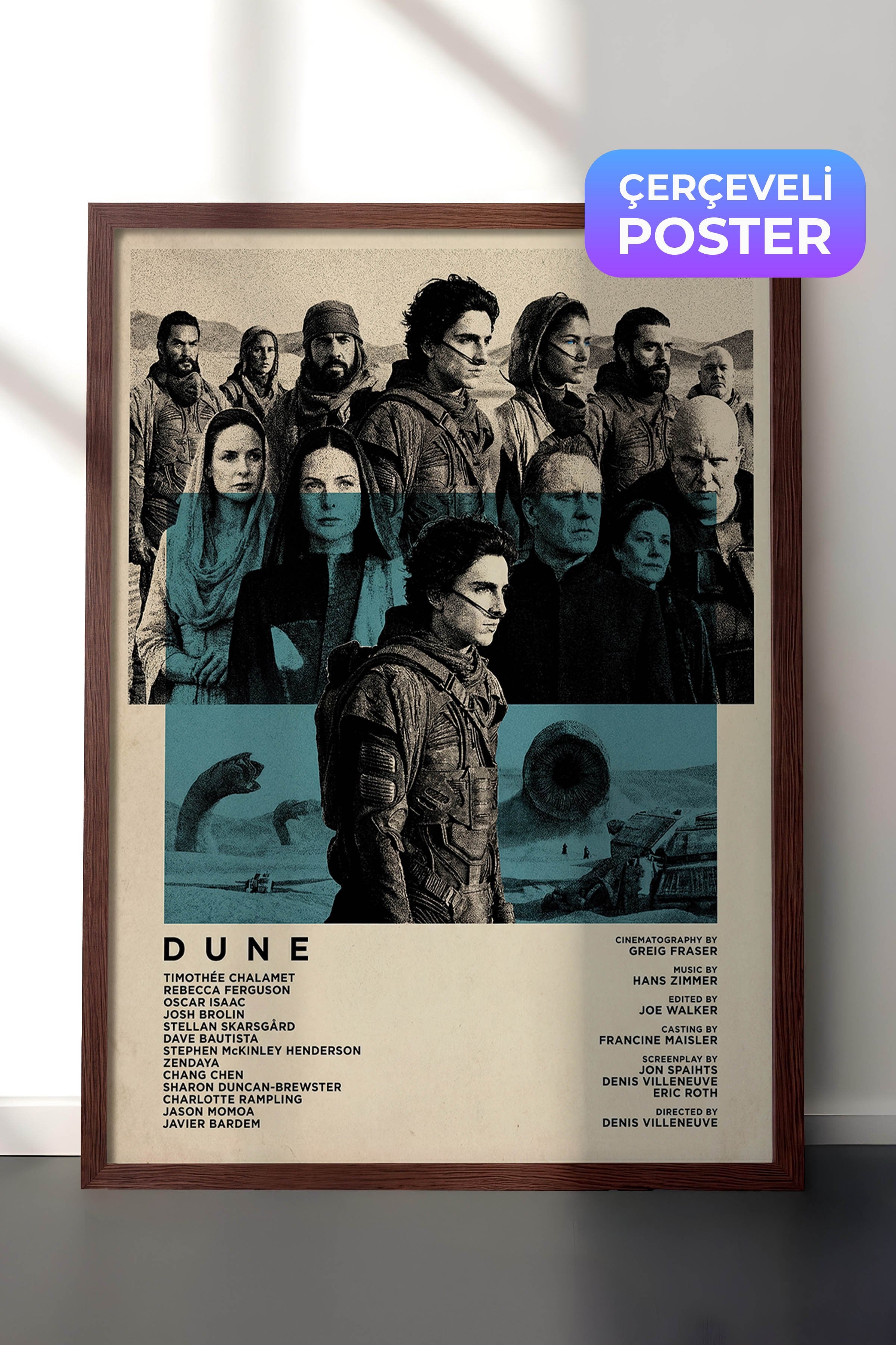 Dune Kahverengi Çerçeveli Poster, Sinema ve Dizi Tablo, Film Dizi Afişleri NO:112817