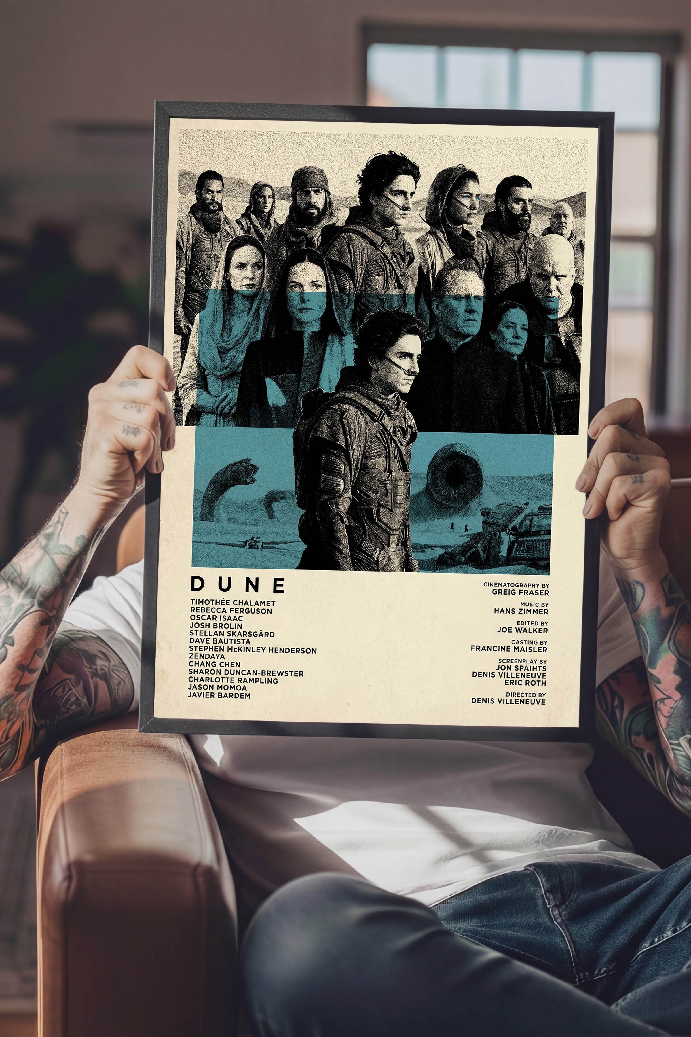 Dune Siyah Çerçeveli Poster, Sinema ve Dizi Tablo, Film Dizi Afişleri NO:112817