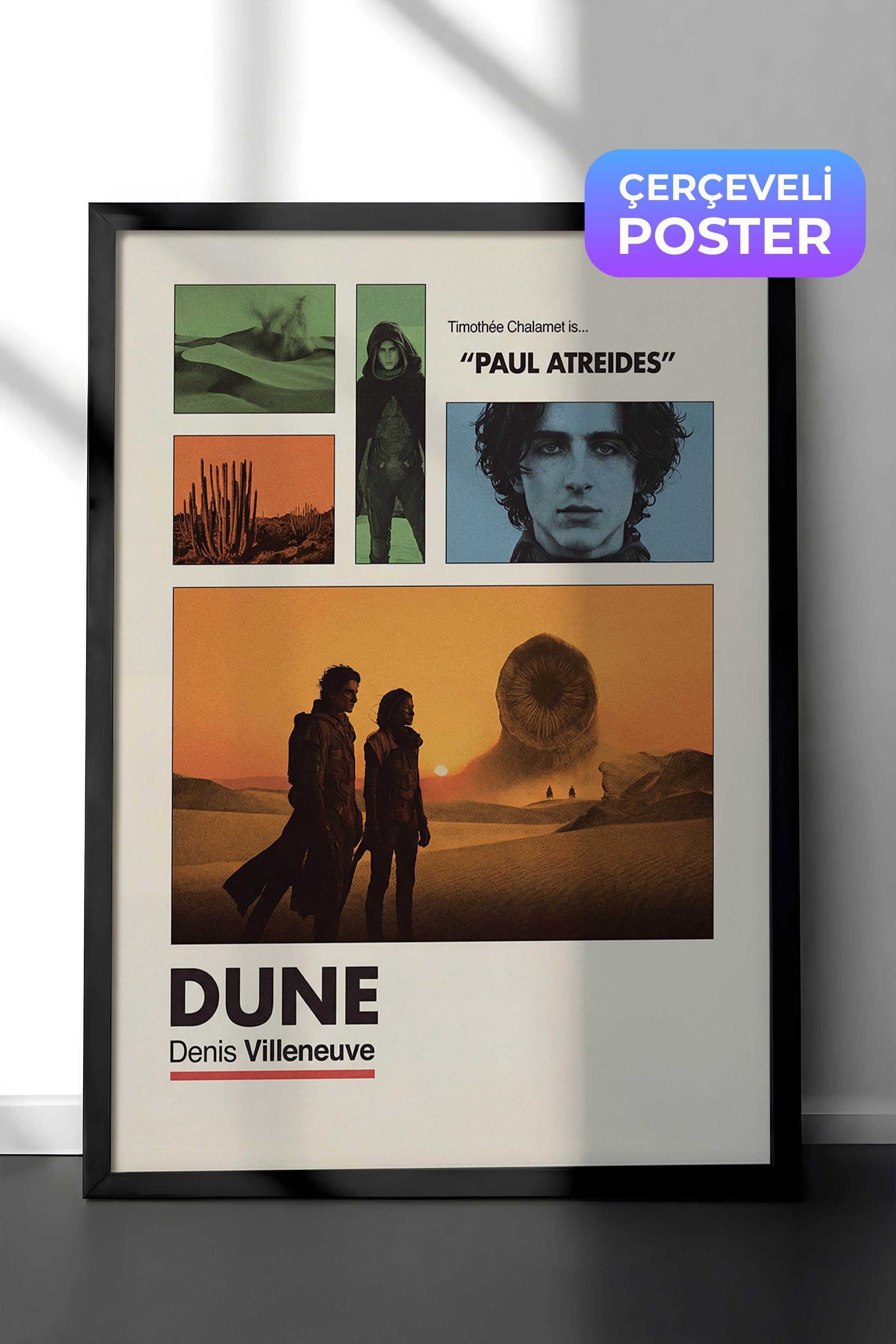 Dune Siyah Çerçeveli Poster, Sinema ve Dizi Tablo, Film Dizi Afişleri NO:112945