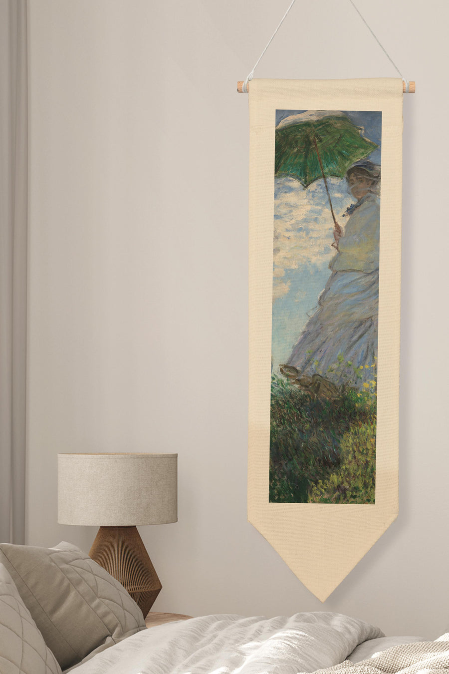 Duvar Halısı Pinterest Oda Dekoru, Monet Sanat Serisi, 100cm Kanvas Flama Askılı Duvar Örtüsü NO:586