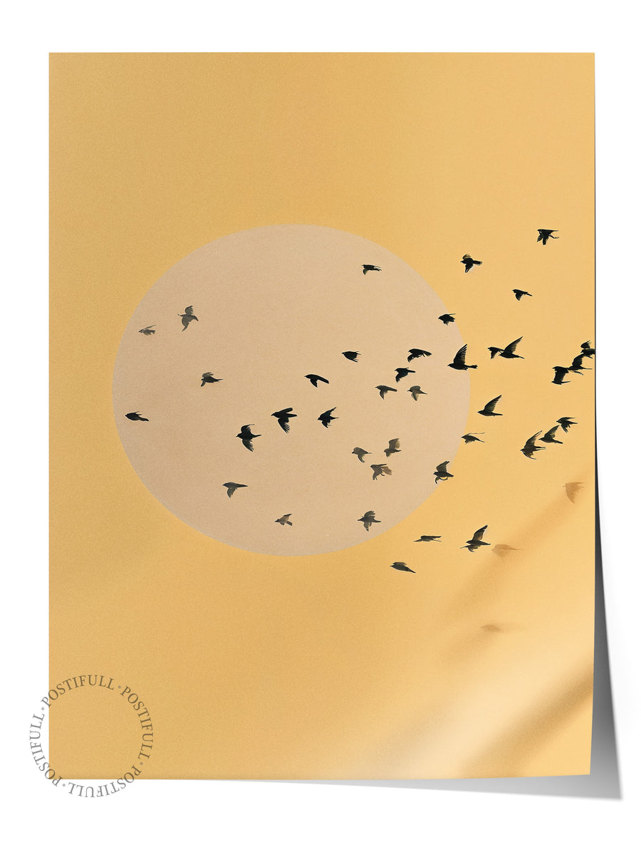 Duvar Posteri, Çerçevesiz Poster, Sanatsal Baskı, Ritüel Serisi, Kuş Tablo, NO:115224