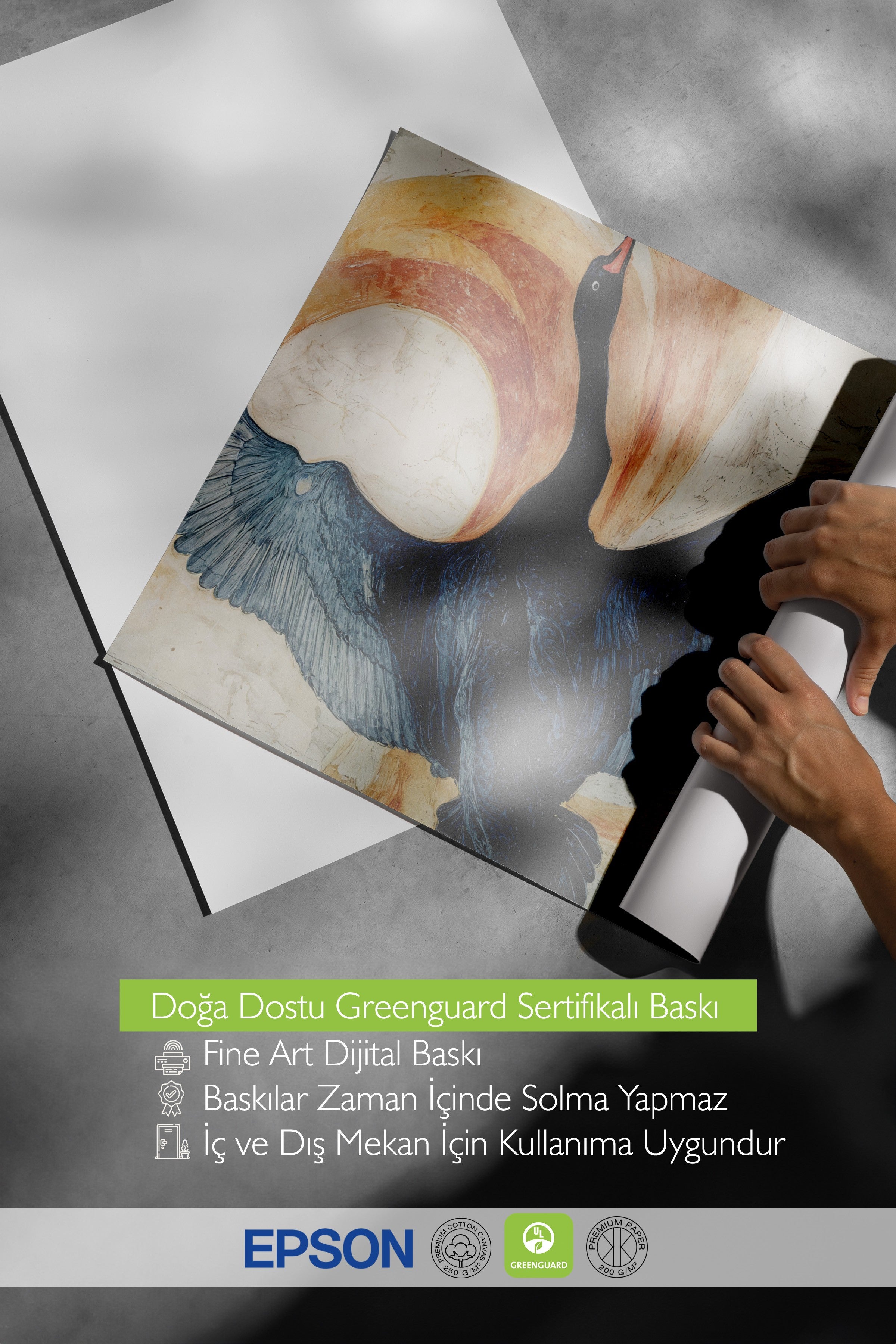 Duvar Posteri, Çerçevesiz Poster, Sanatsal Baskı, Ritüel Serisi, Kuş Tablo, NO:115235