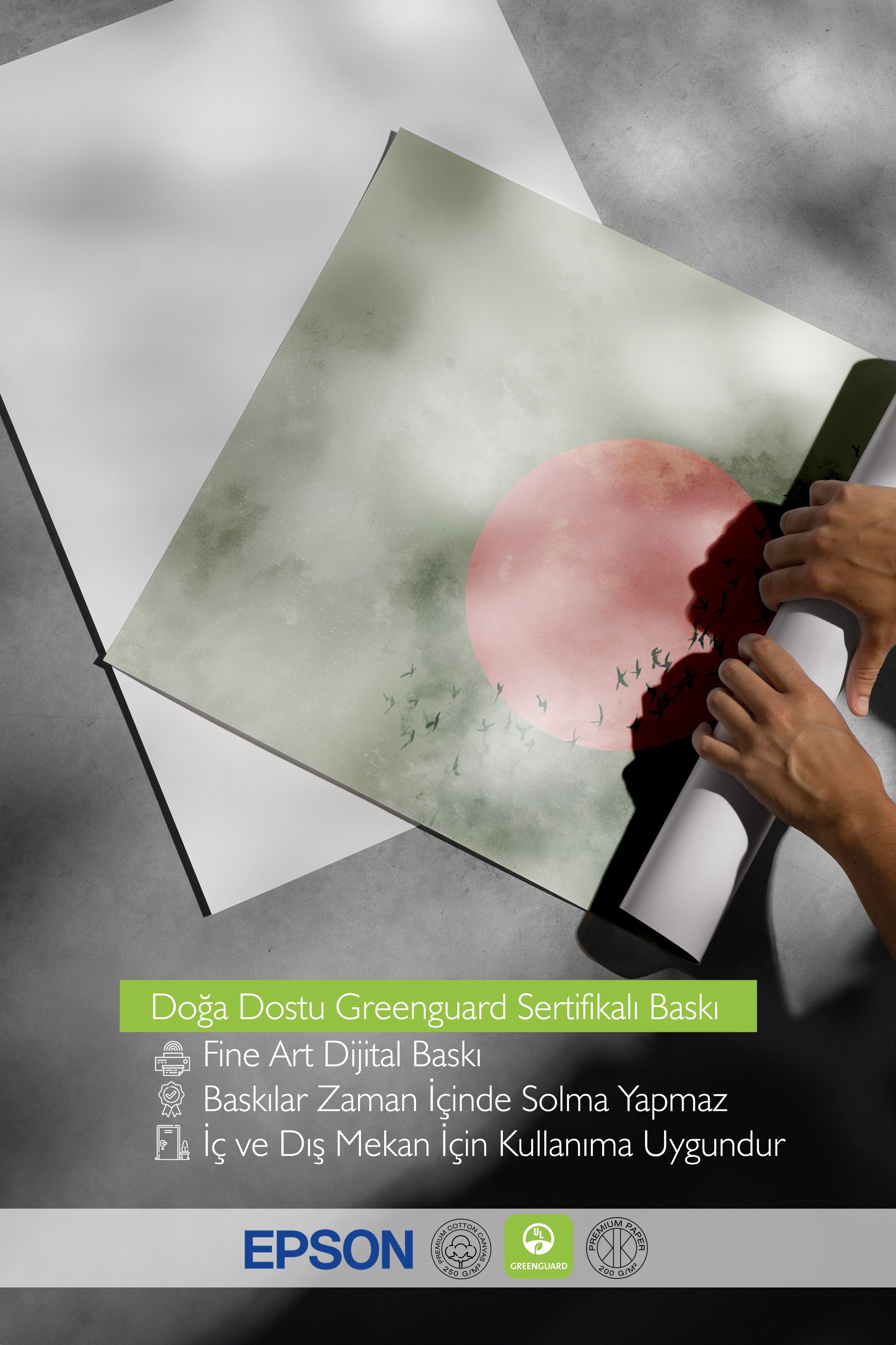 Duvar Posteri, Çerçevesiz Poster, Sanatsal Baskı, Ritüel Serisi, Kuş Tablo, NO:115236