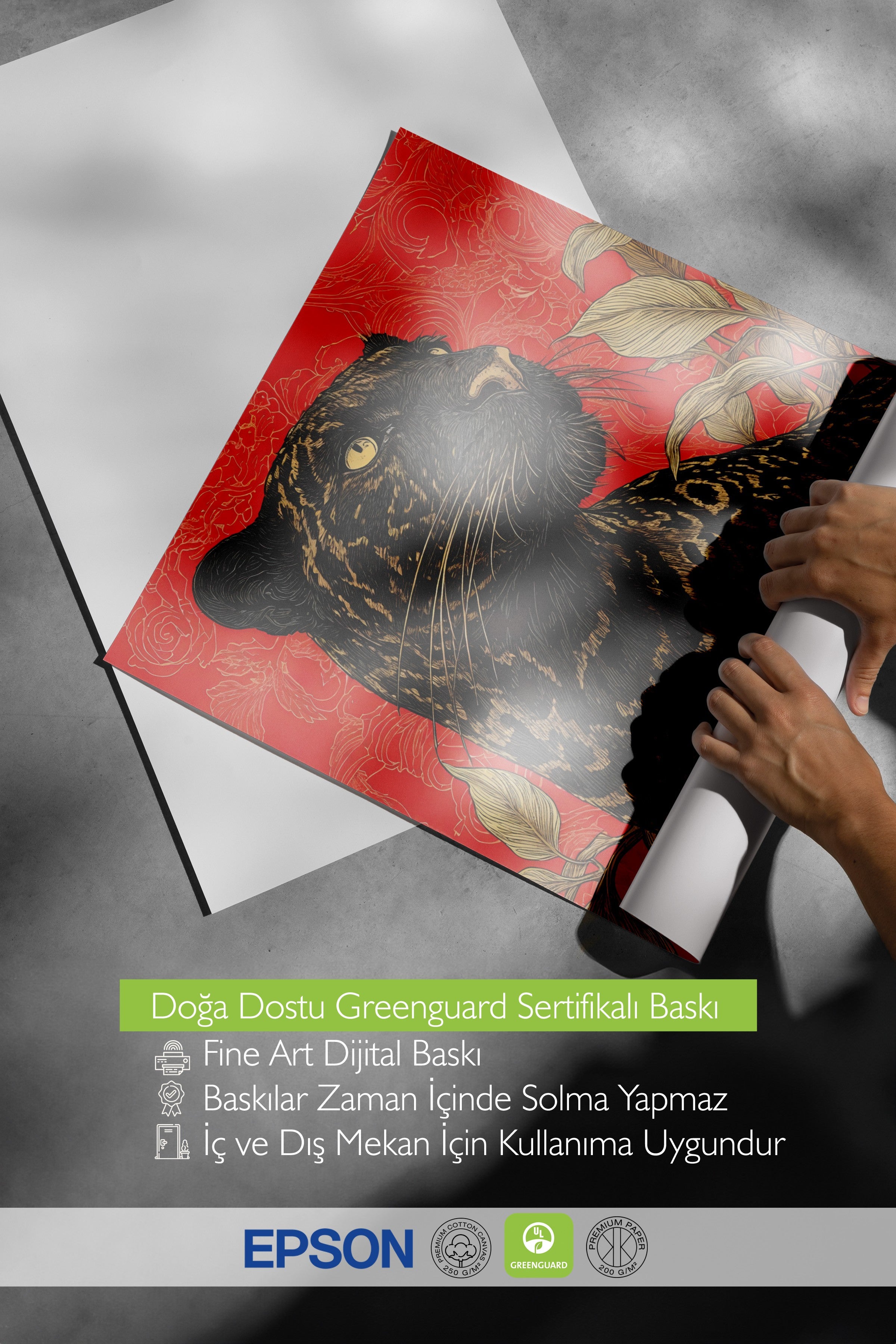 Duvar Posteri, Çerçevesiz Poster, Sanatsal Baskı, Ritüel Serisi, Leopar Tablo, NO:115265