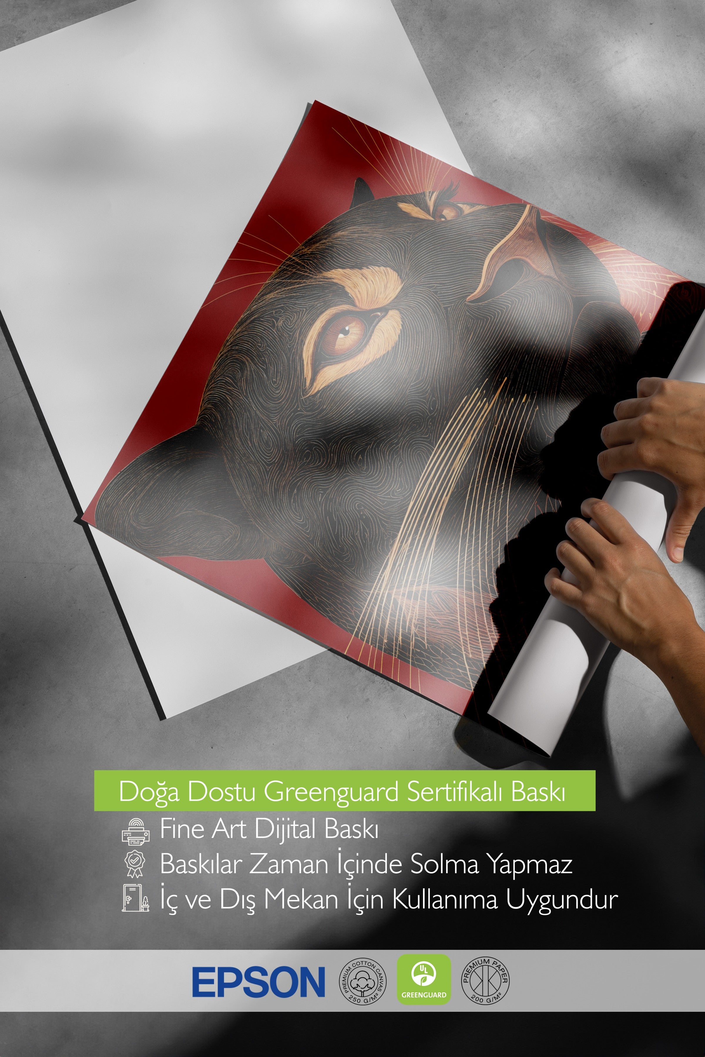 Duvar Posteri, Çerçevesiz Poster, Sanatsal Baskı, Ritüel Serisi, Leopar Tablo, NO:115267