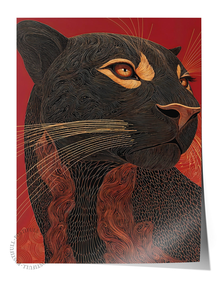 Duvar Posteri, Çerçevesiz Poster, Sanatsal Baskı, Ritüel Serisi, Leopar Tablo, NO:115267
