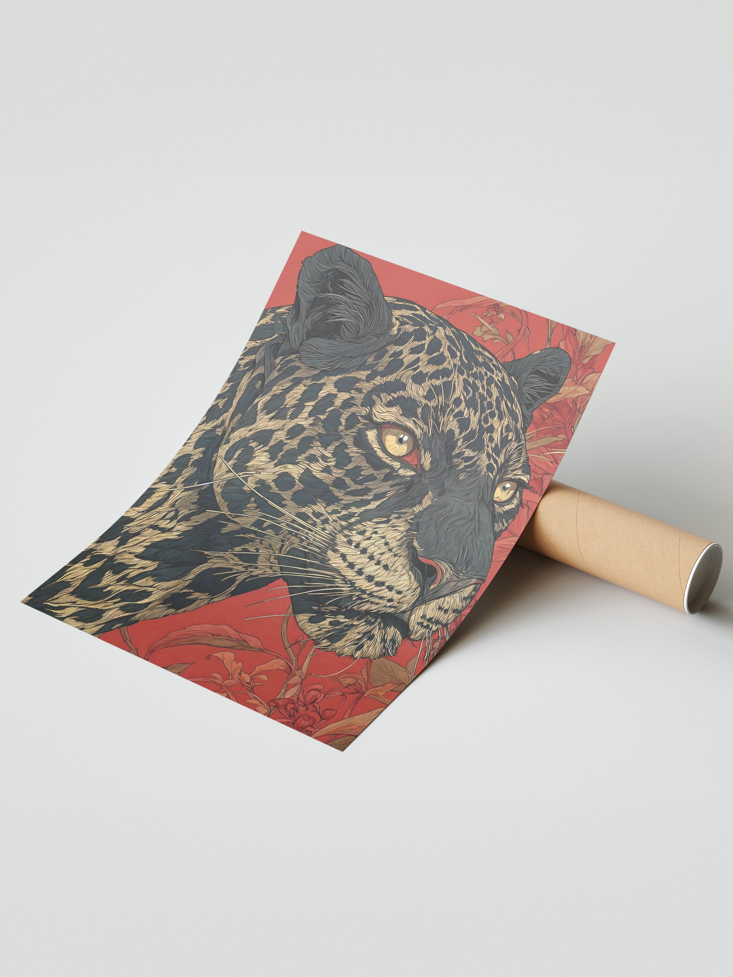 Duvar Posteri, Çerçevesiz Poster, Sanatsal Baskı, Ritüel Serisi, Leopar Tablo, NO:115268