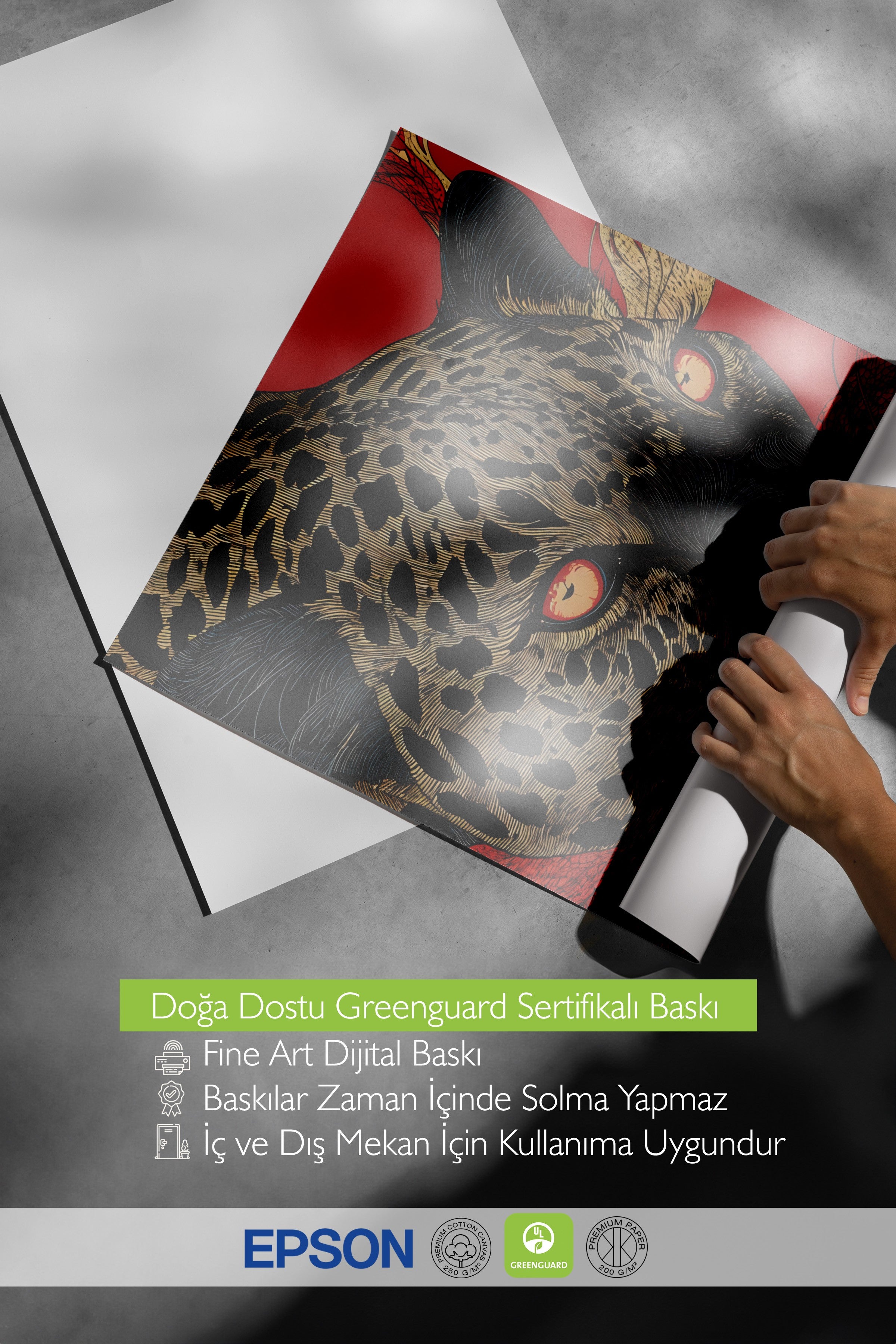 Duvar Posteri, Çerçevesiz Poster, Sanatsal Baskı, Ritüel Serisi, Leopar Tablo, NO:115270