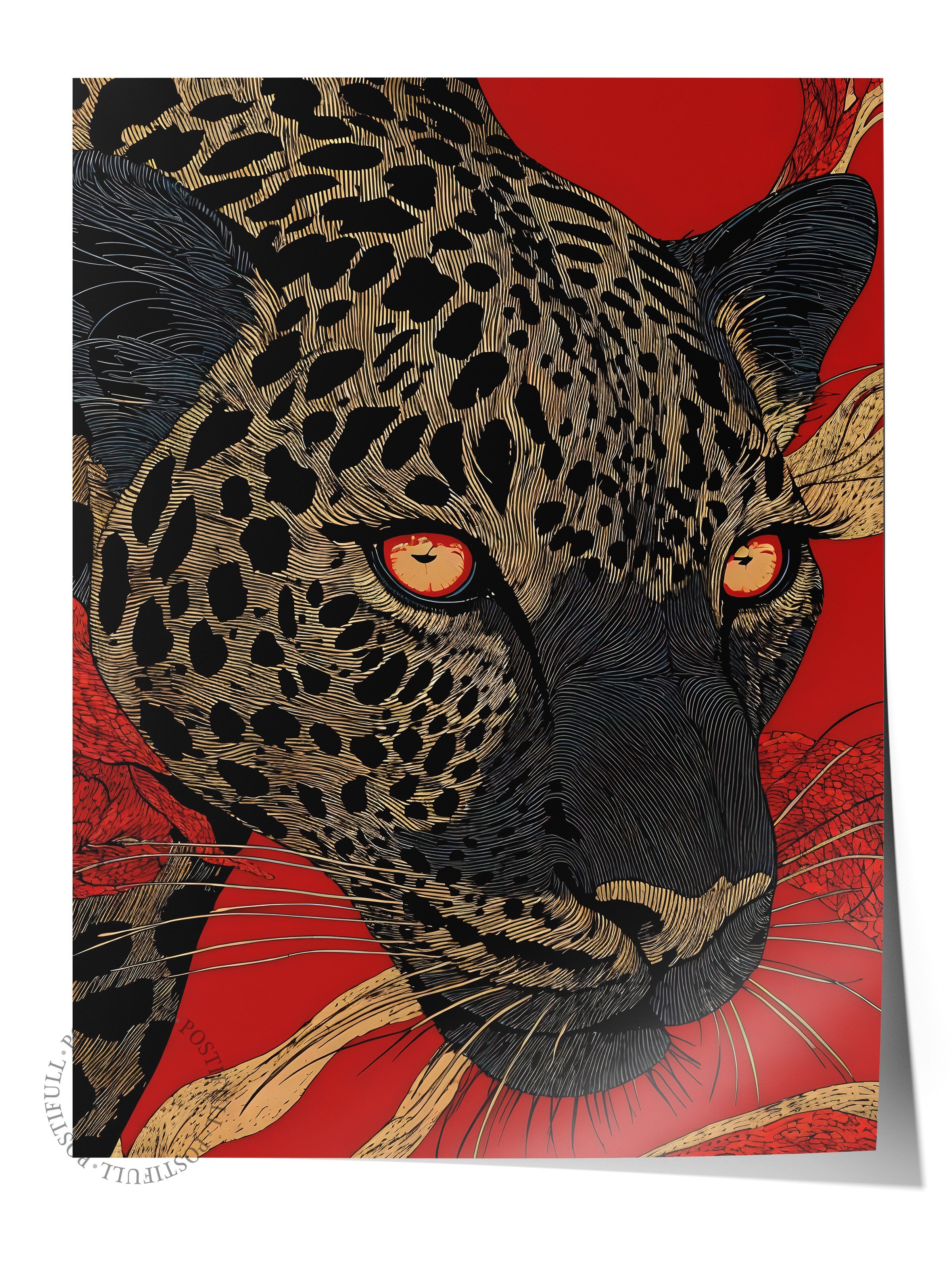 Duvar Posteri, Çerçevesiz Poster, Sanatsal Baskı, Ritüel Serisi, Leopar Tablo, NO:115270