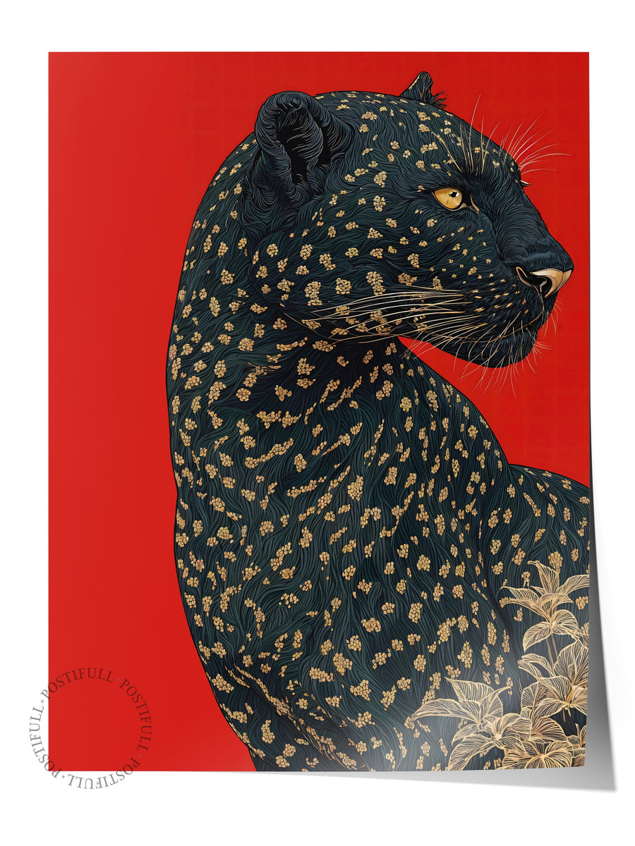 Duvar Posteri, Çerçevesiz Poster, Sanatsal Baskı, Ritüel Serisi, Leopar Tablo, NO:115272