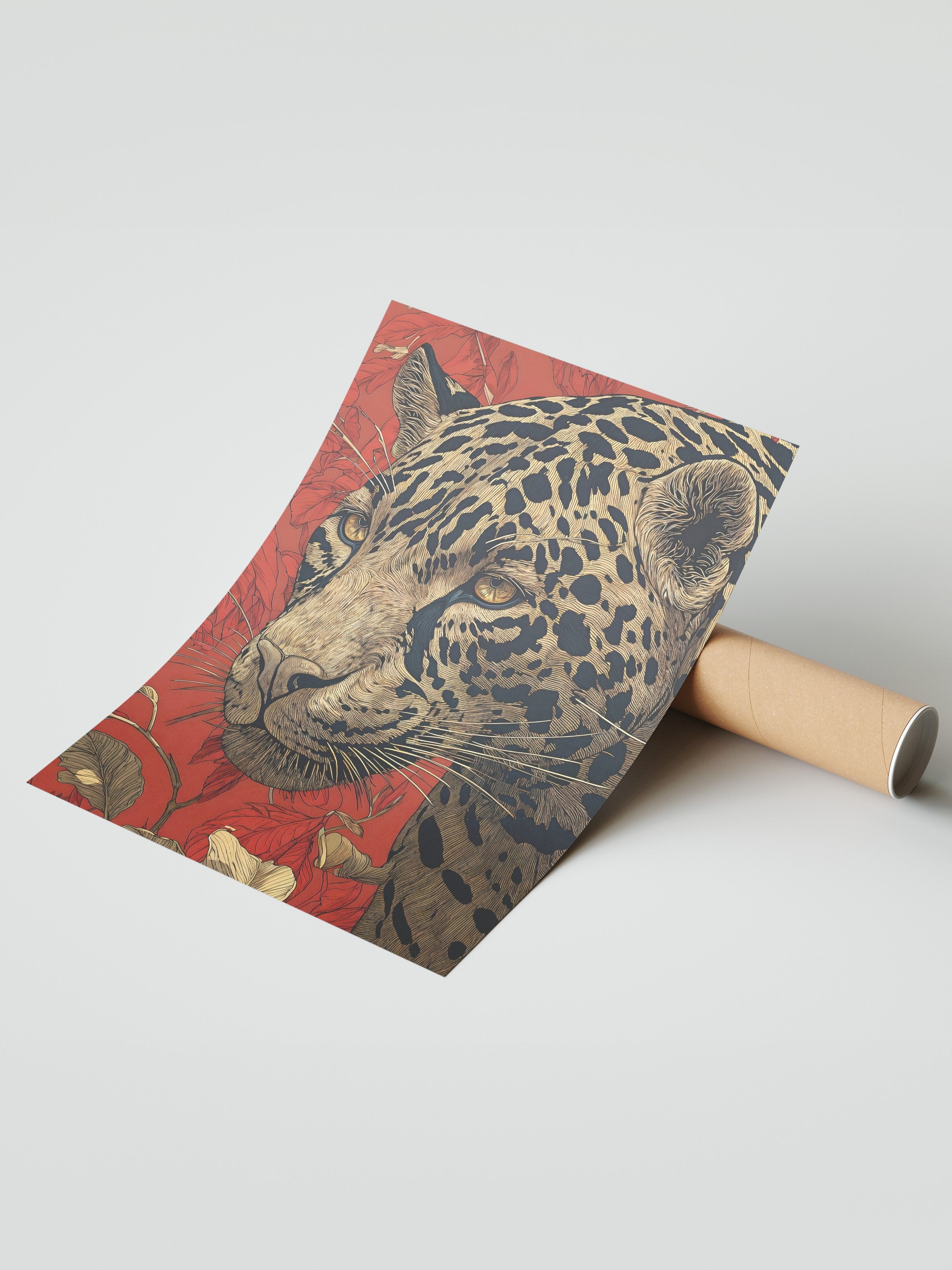 Duvar Posteri, Çerçevesiz Poster, Sanatsal Baskı, Ritüel Serisi, Leopar Tablo, NO:115273