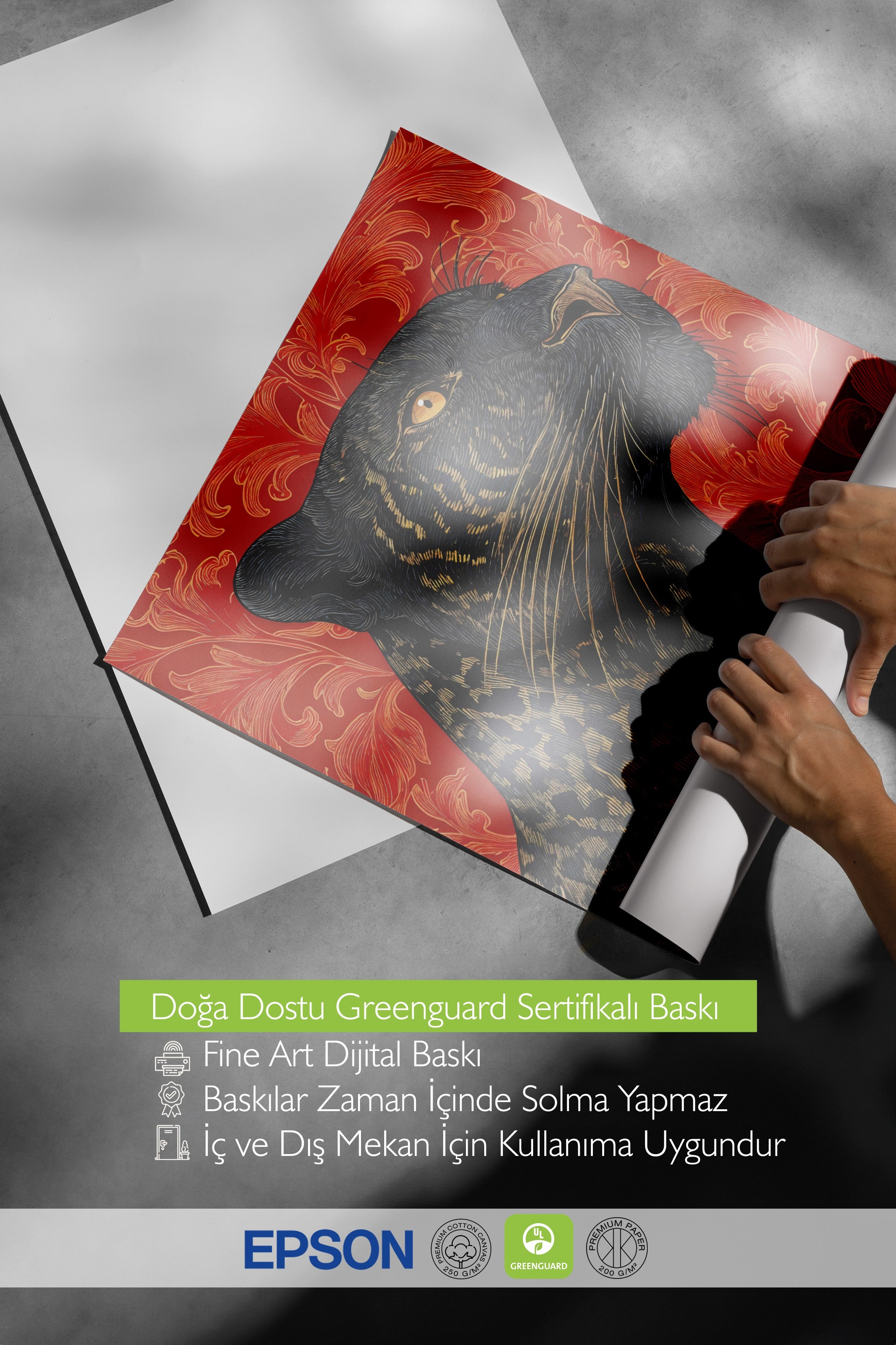 Duvar Posteri, Çerçevesiz Poster, Sanatsal Baskı, Ritüel Serisi, Leopar Tablo, NO:115274
