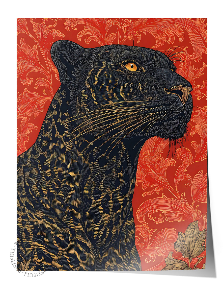 Duvar Posteri, Çerçevesiz Poster, Sanatsal Baskı, Ritüel Serisi, Leopar Tablo, NO:115274