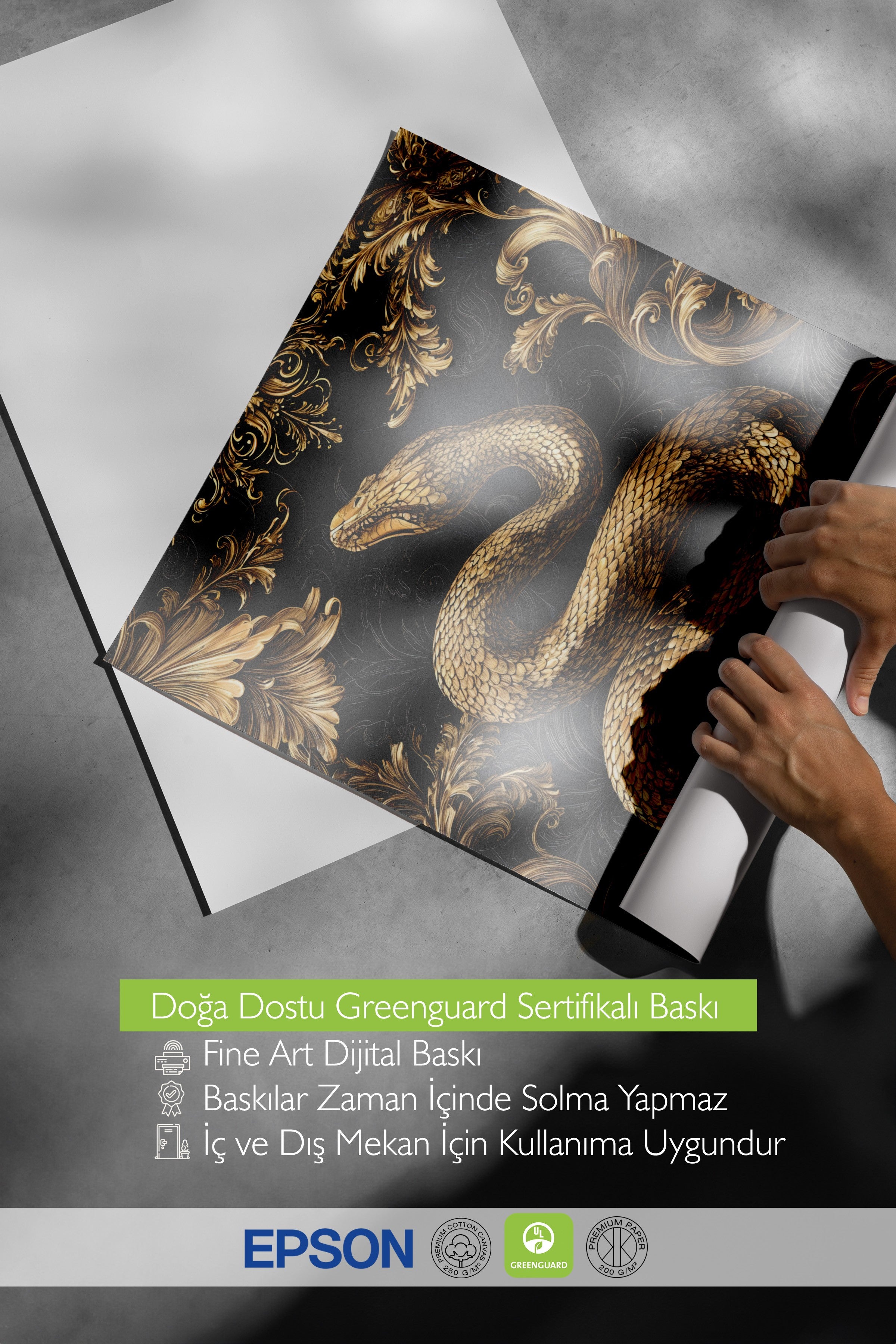 Duvar Posteri, Çerçevesiz Poster, Sanatsal Baskı, Ritüel Serisi, Yılan Tablo, NO:115249