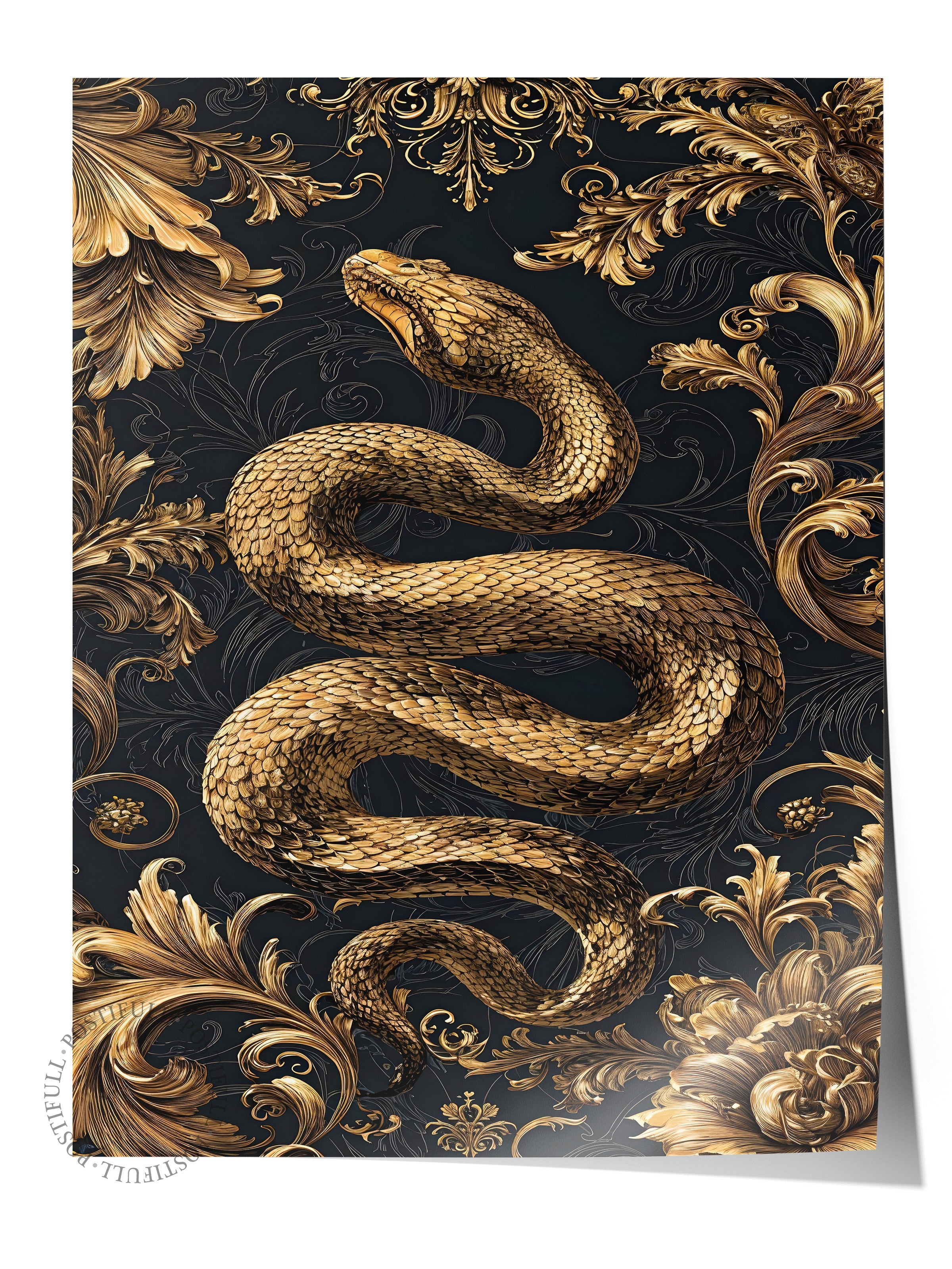 Duvar Posteri, Çerçevesiz Poster, Sanatsal Baskı, Ritüel Serisi, Yılan Tablo, NO:115249