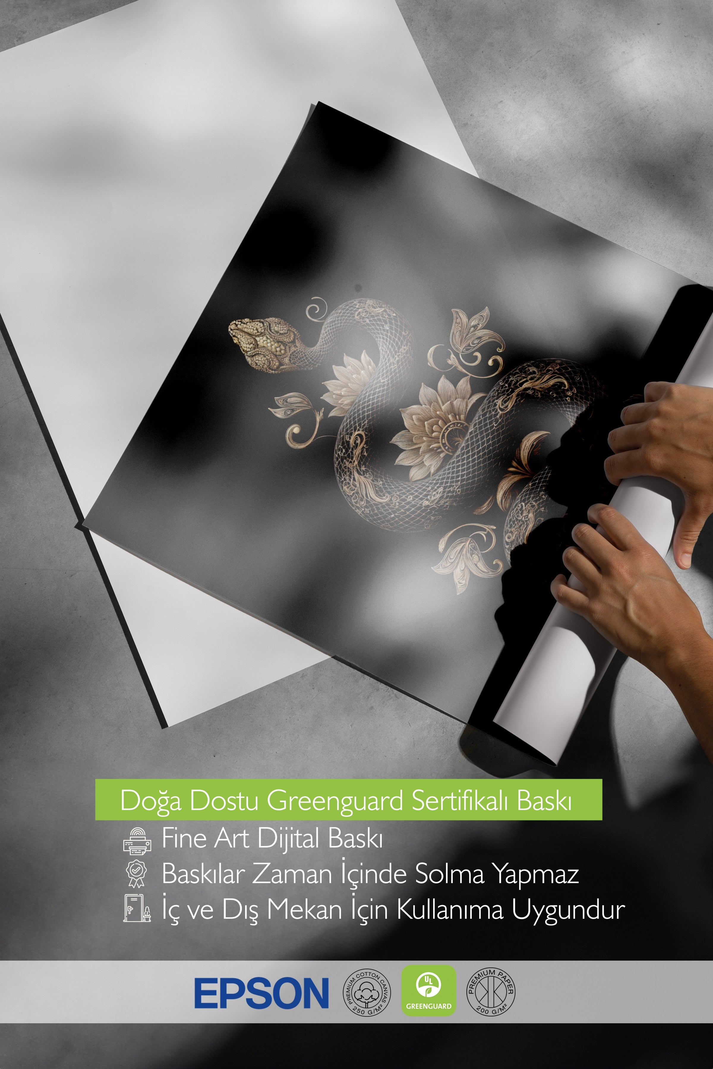 Duvar Posteri, Çerçevesiz Poster, Sanatsal Baskı, Ritüel Serisi, Yılan Tablo, NO:115259