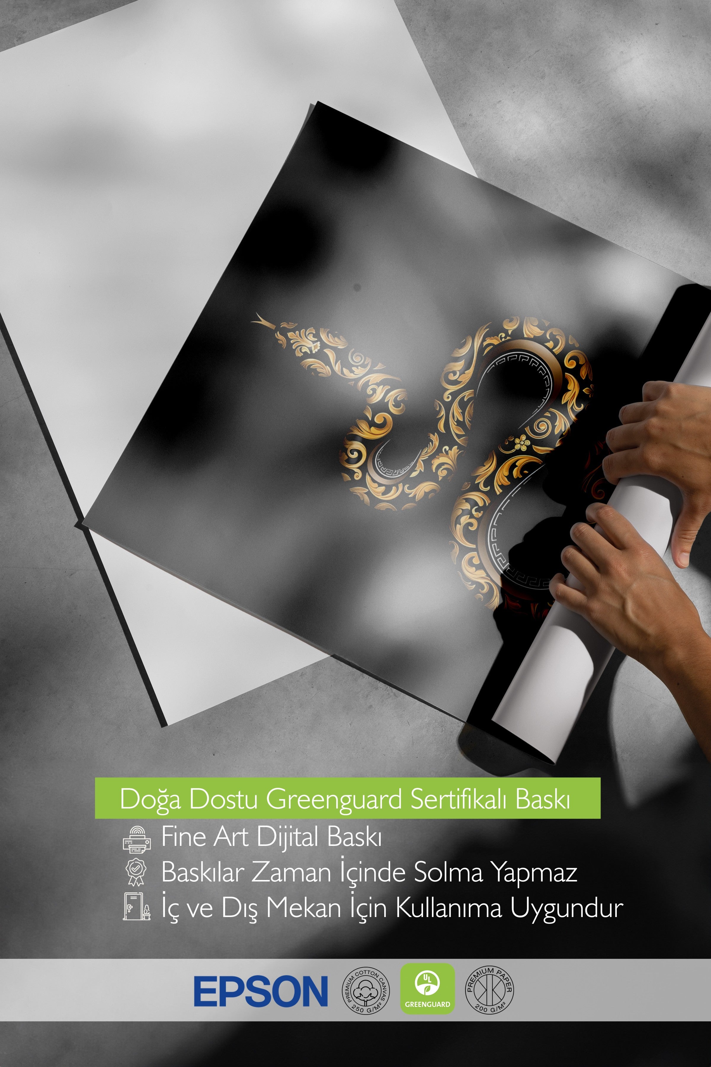 Duvar Posteri, Çerçevesiz Poster, Sanatsal Baskı, Ritüel Serisi, Yılan Tablo, NO:115263