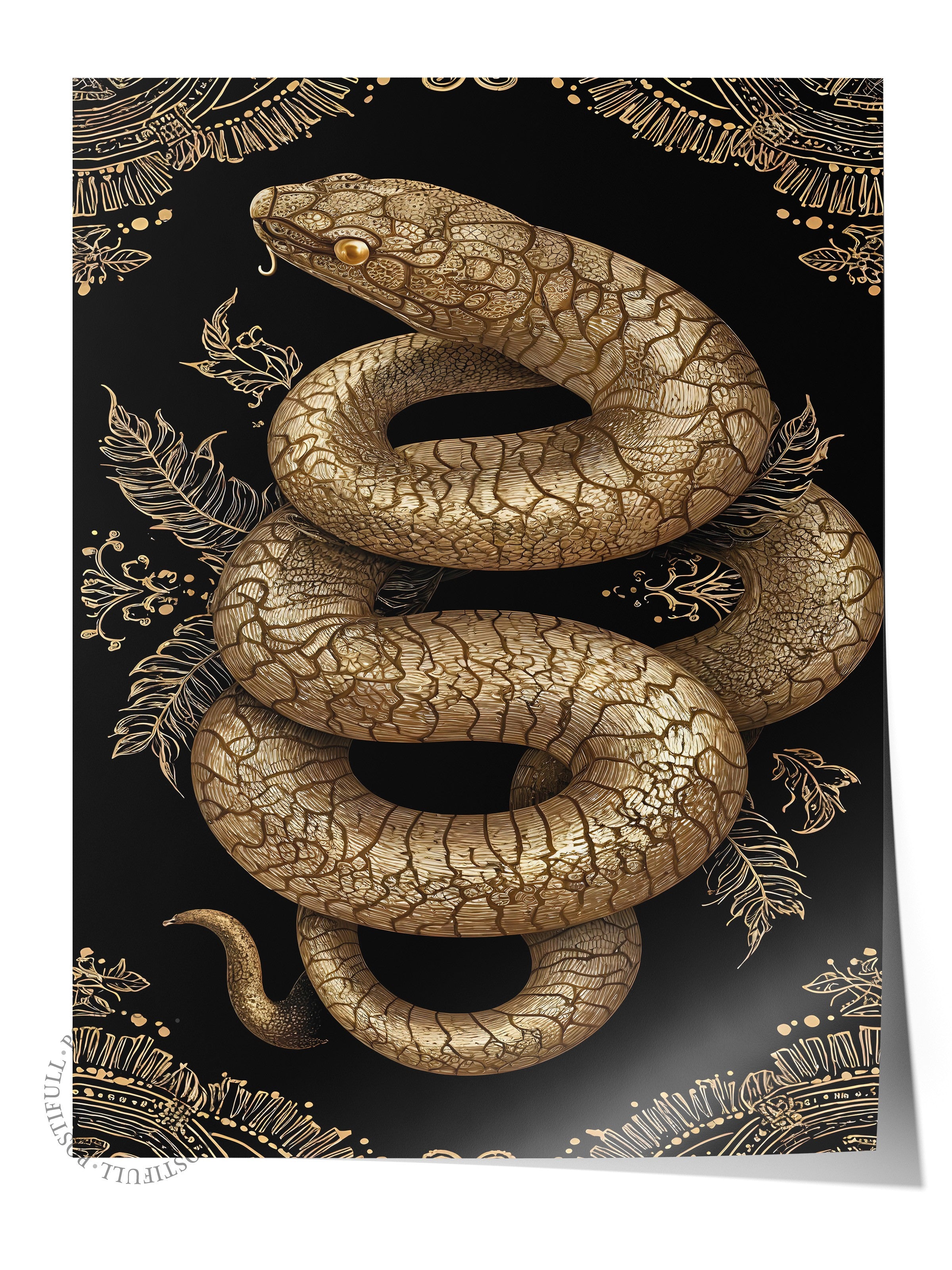 Duvar Posteri, Çerçevesiz Poster, Sanatsal Baskı, Ritüel Serisi, Yılan Tablo, NO:115271