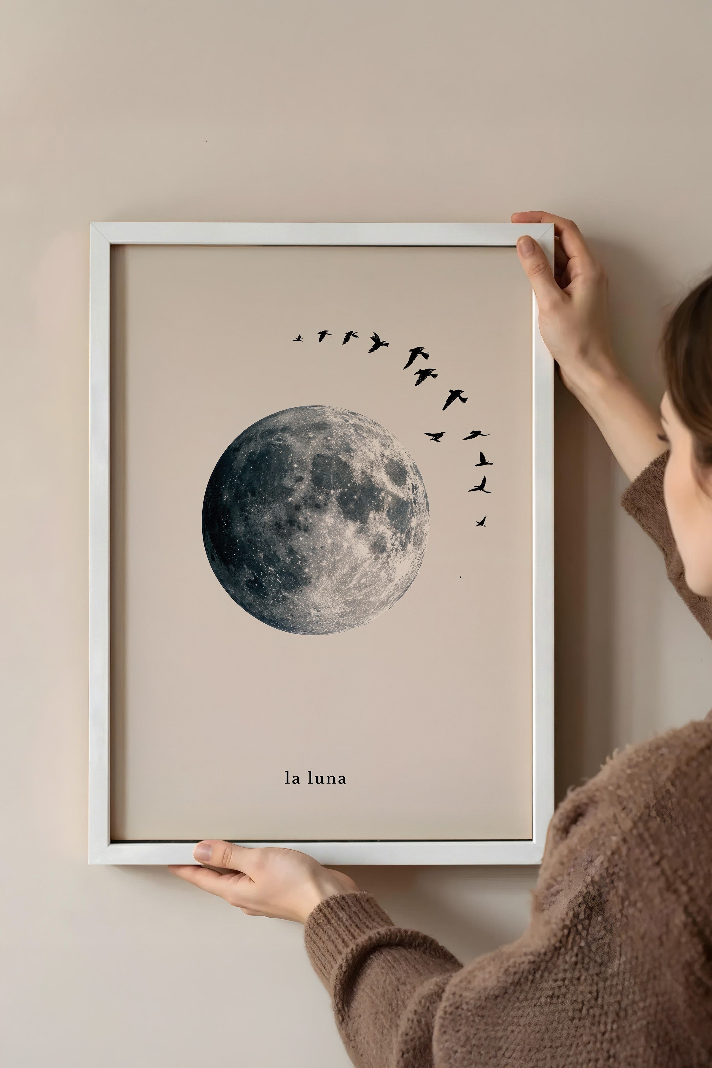 Duvar Tablosu, Beyaz Çerçeveli Tablo ve Poster, Ritüel Serisi, Kuş Tablo, NO:115227