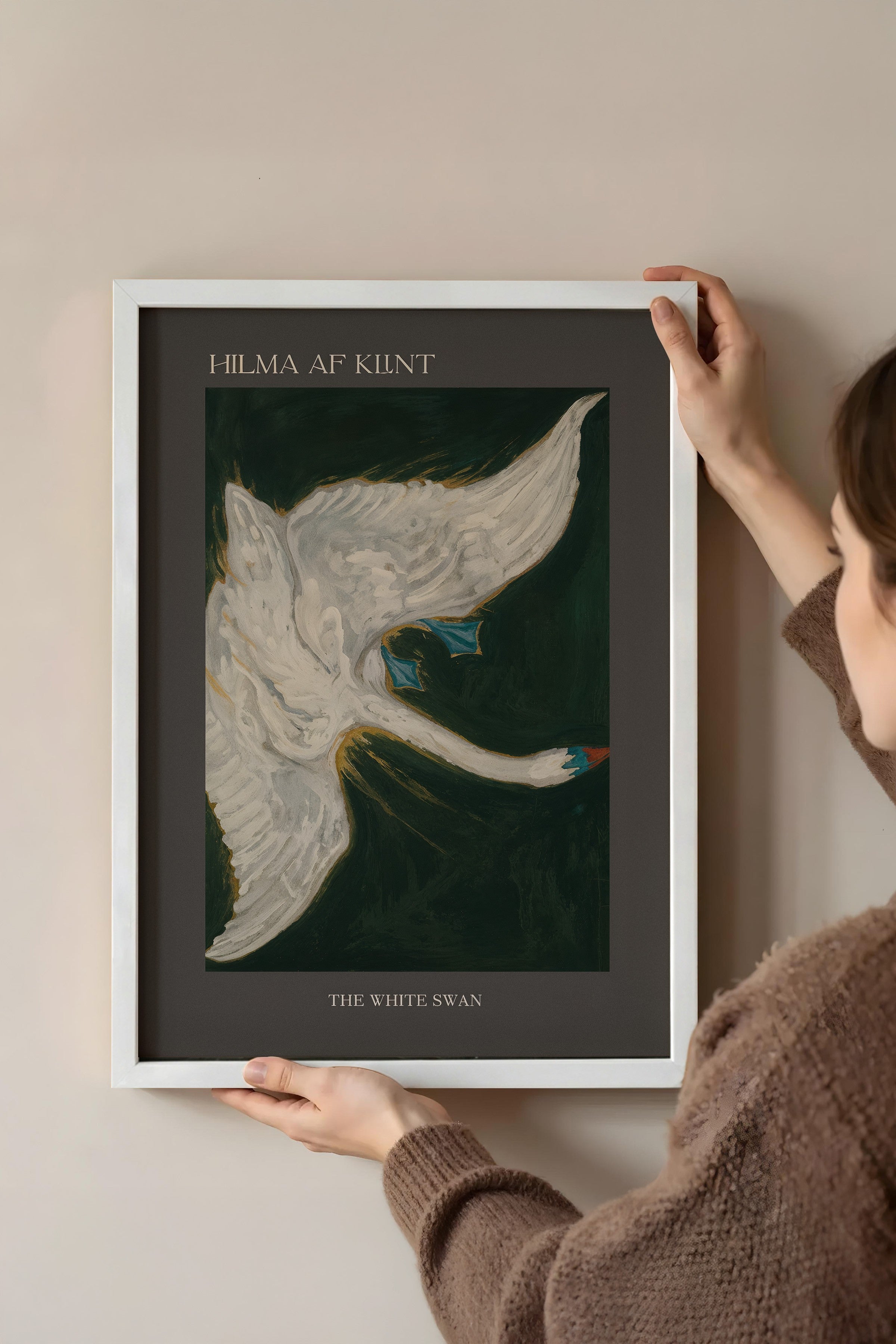 Duvar Tablosu, Beyaz Çerçeveli Tablo ve Poster, Ritüel Serisi, Kuş Tablo, NO:115232