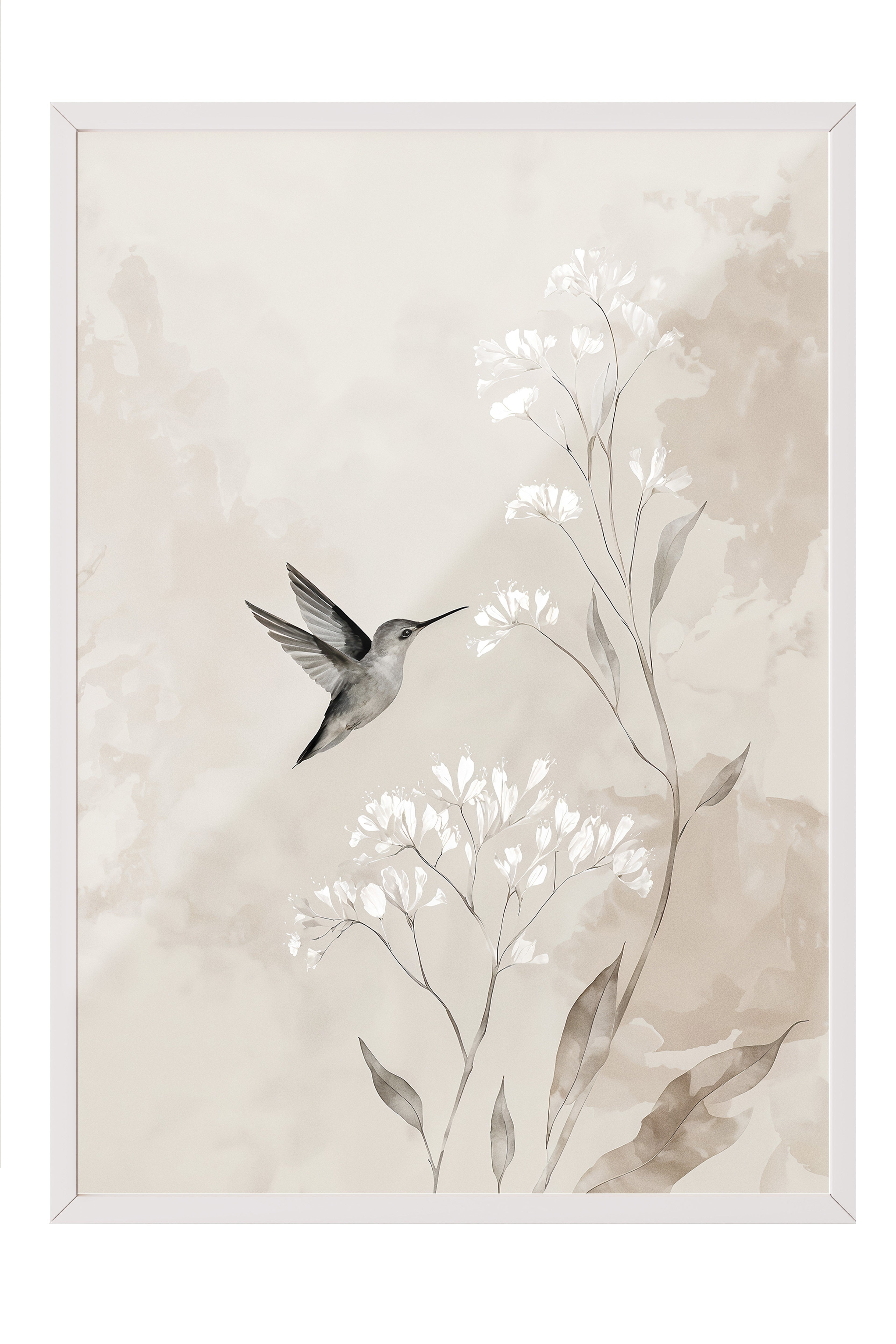 Duvar Tablosu, Beyaz Çerçeveli Tablo ve Poster, Ritüel Serisi, Kuş Tablo, NO:115239