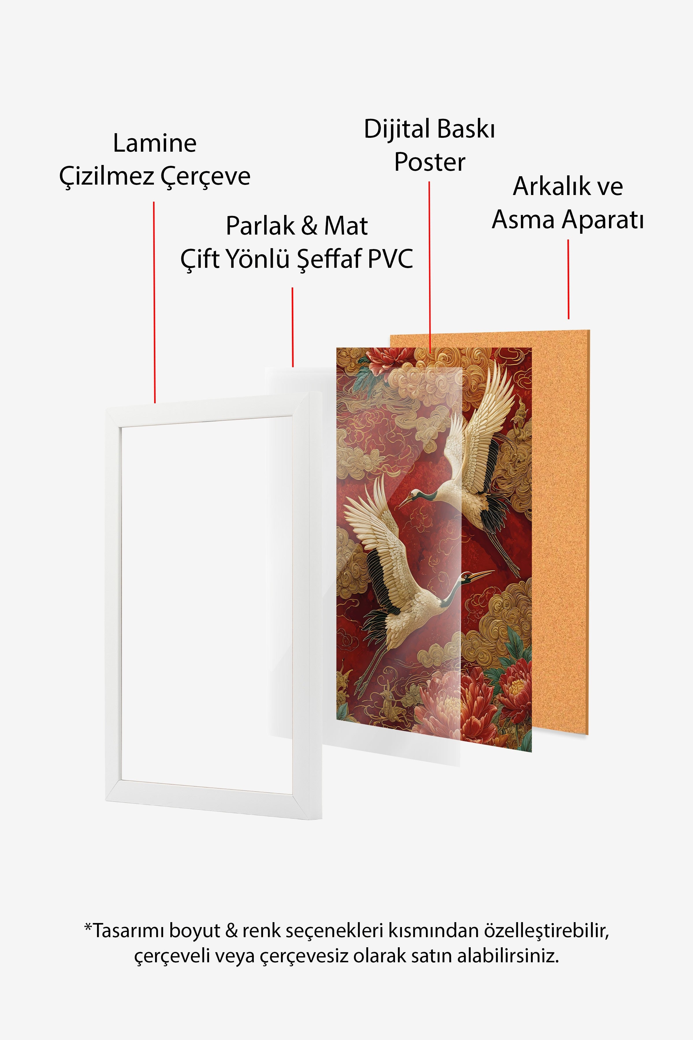 Duvar Tablosu, Beyaz Çerçeveli Tablo ve Poster, Ritüel Serisi, Leopar Tablo, NO:115252