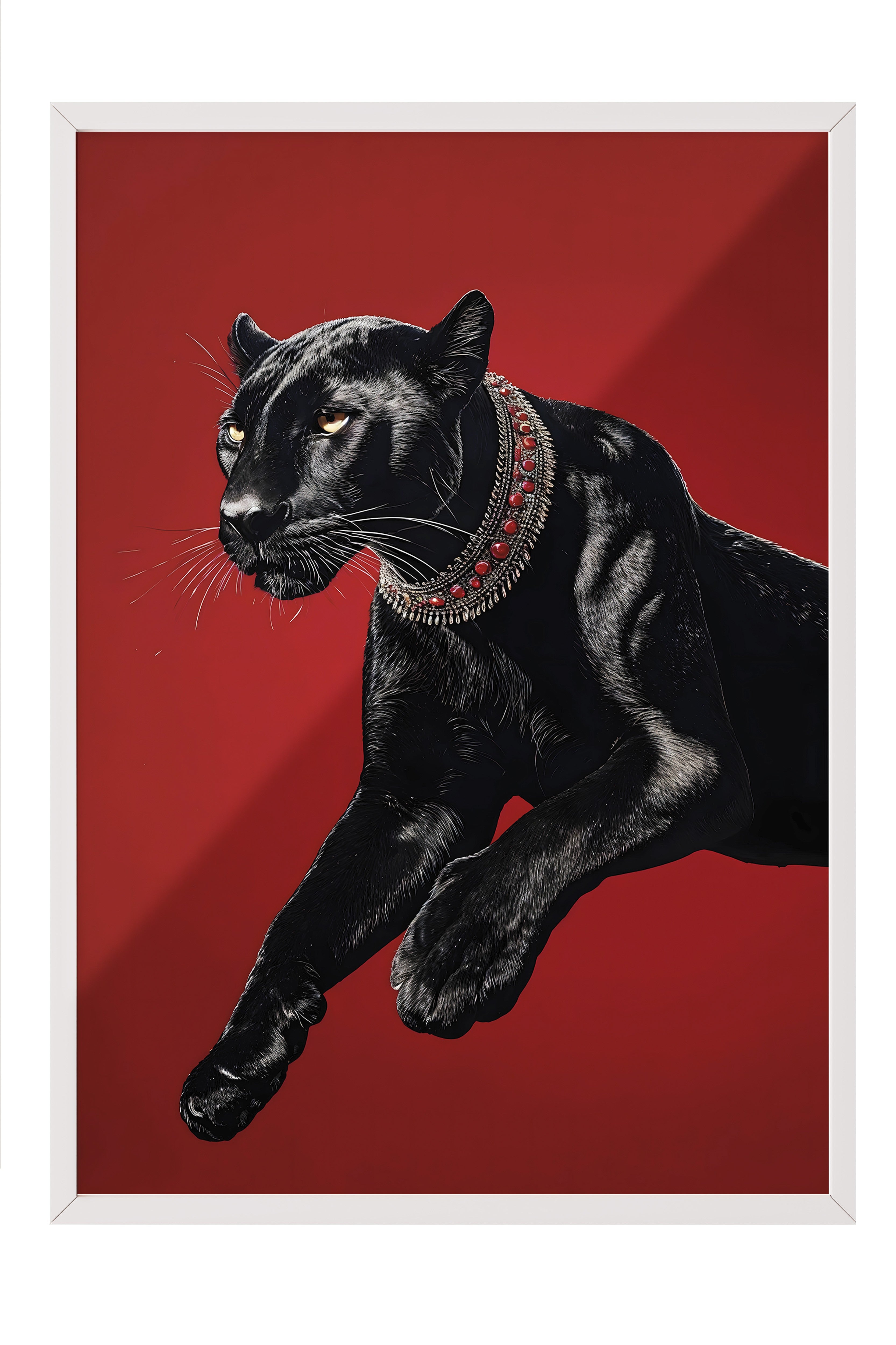 Duvar Tablosu, Beyaz Çerçeveli Tablo ve Poster, Ritüel Serisi, Leopar Tablo, NO:115261