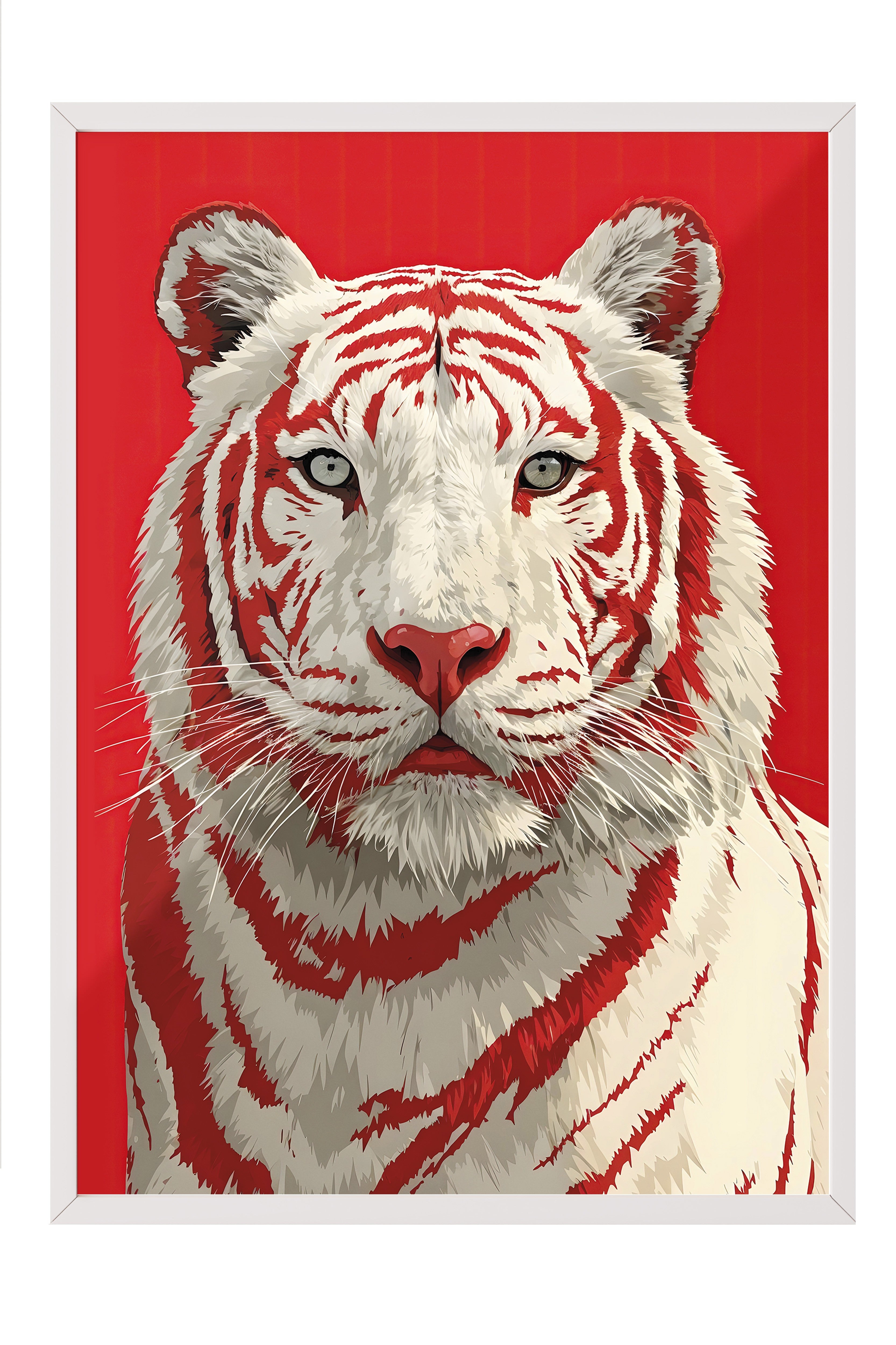 Duvar Tablosu, Beyaz Çerçeveli Tablo ve Poster, Ritüel Serisi, Leopar Tablo, NO:115275